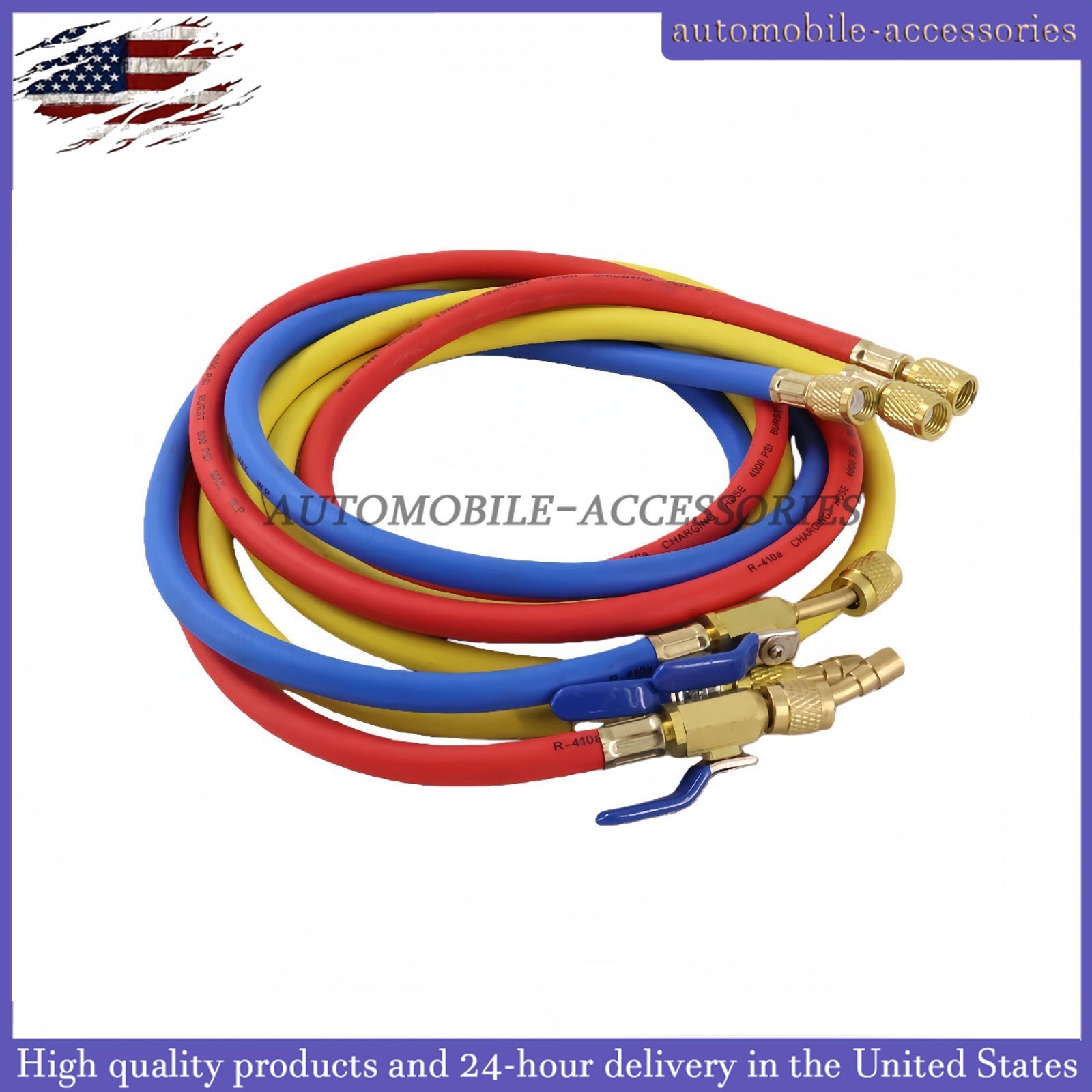 NEW For R-410A Refrige 3Pack 29986 Plus II 1/4″ Hose with Compact Ball Valve 72″