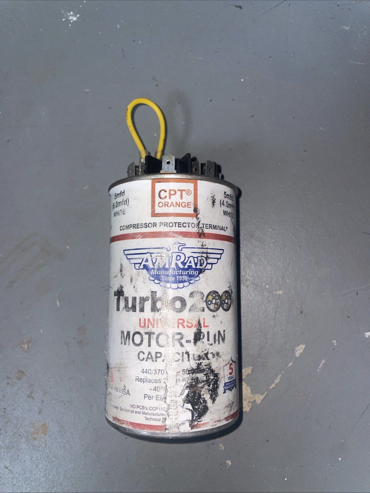 Turbo200 UNIVERSAL MOTOR RUN CAPACITOR AMRAD With 1 Jumper Fully Functional.