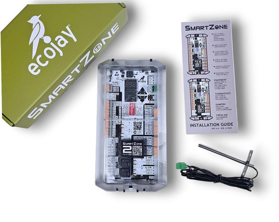 Universal 2 Zone Controler SmartZone-2L BEST Value HVAC Zoning Damper Control