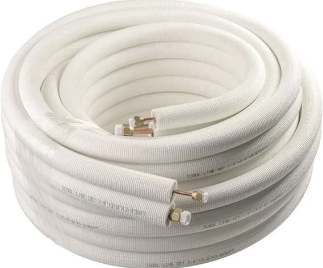 WOSTORE 50Ft MINI SPLIT LINE SET w Two Pipes 1/4″ & 3/8″ OD 3/8″ Thick NIB USA