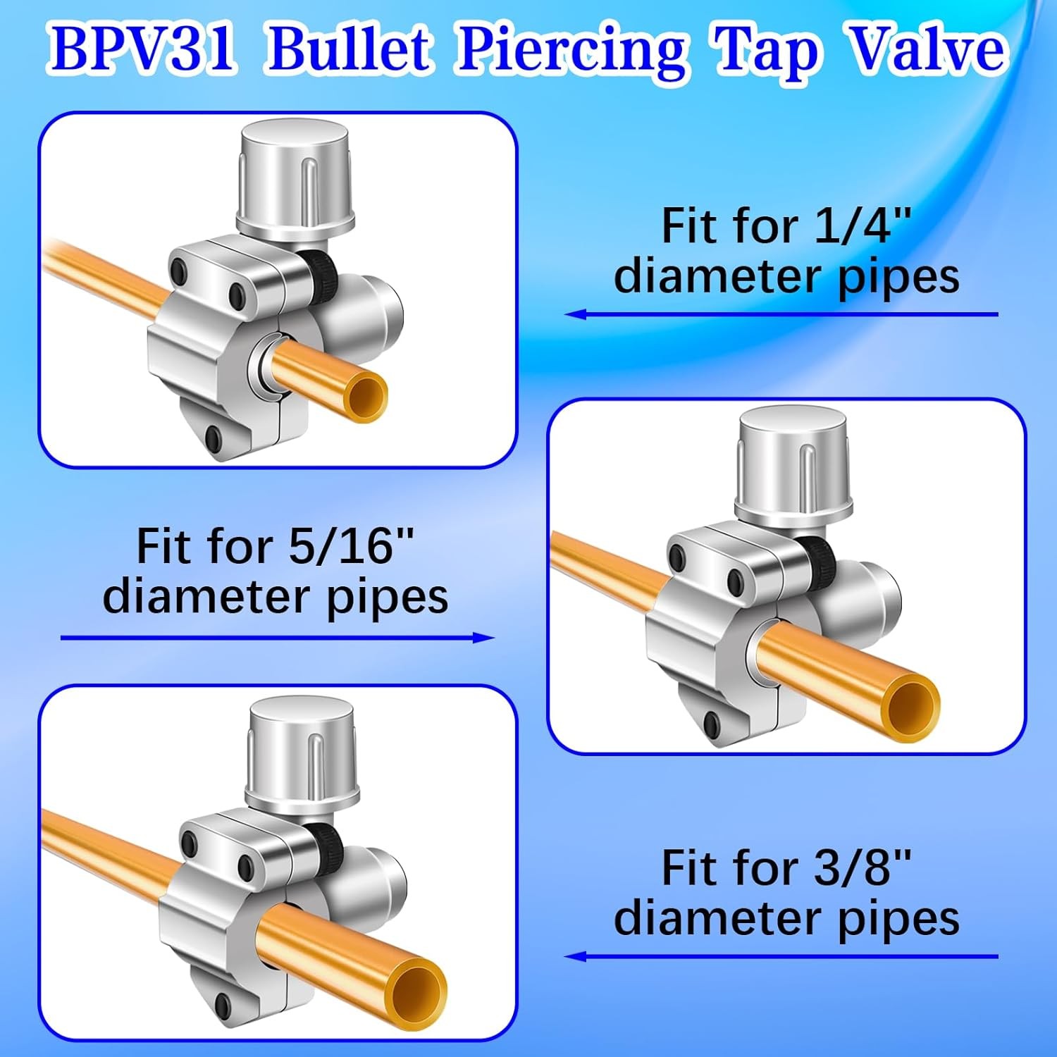 6PCS For HVAC System Air Conditioner BPV-31 Bullet Piercing Valve Line Tap Valve