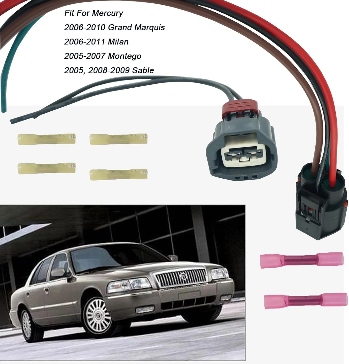Cooling Fan Radiator Control Relay Module Connector Pigtail Wiring Harness Plug