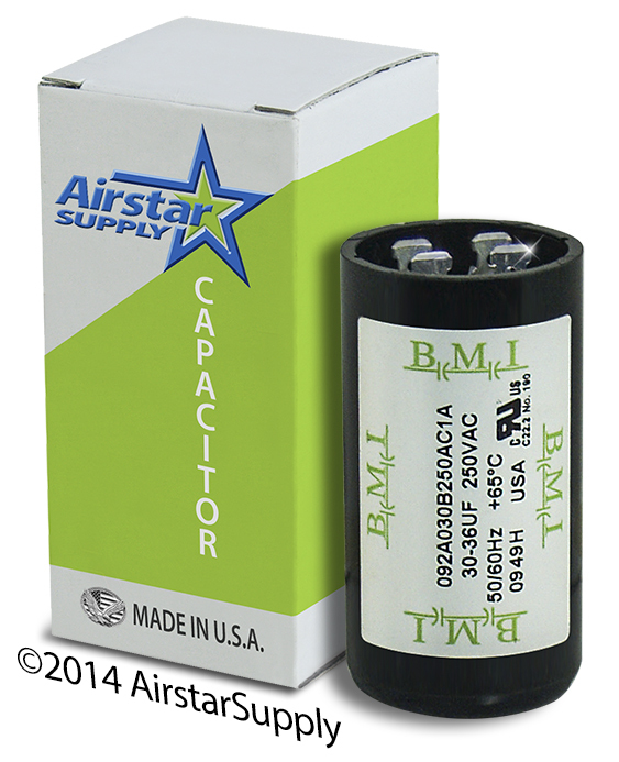 (2) PACK , 30-36 MFD uf 220-250 VAC BMI # 092A030B250AC1A Start Capacitor • USA