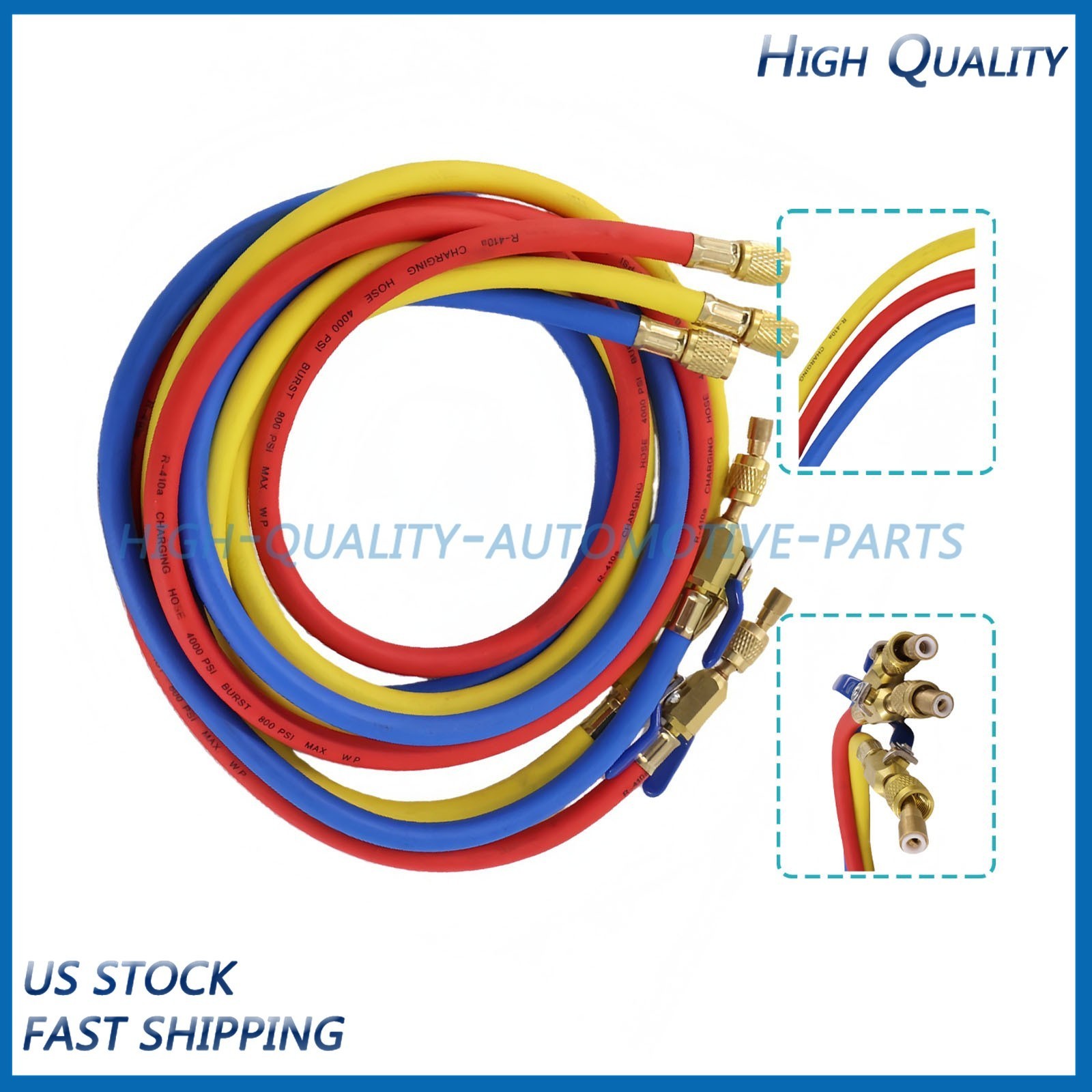 For R-410A Refrige 3Pack 29986 Plus II 1/4″ Hose with Compact Ball Valve 72″ NEW