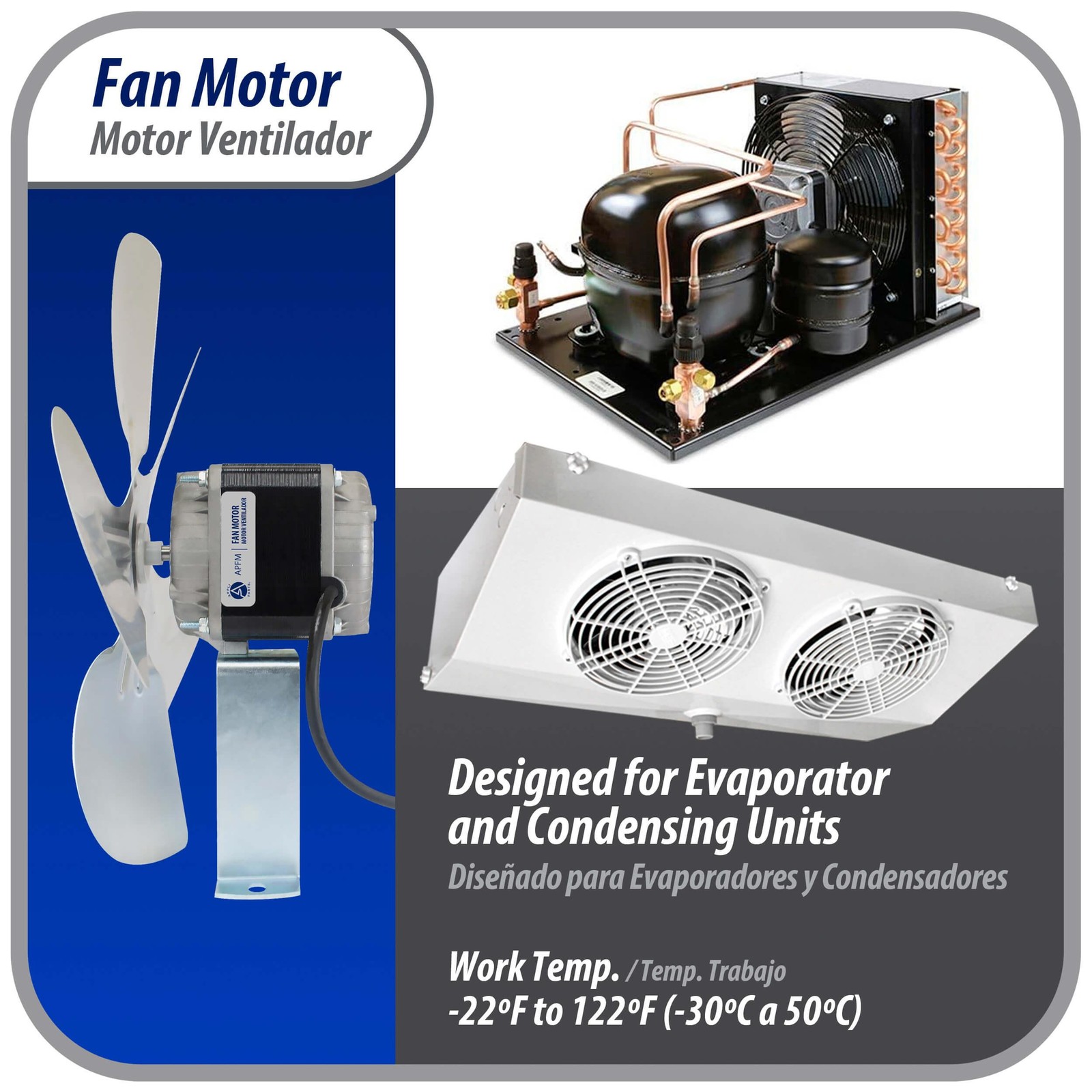 Appli Parts APFM-251E 25W refrigeration condenser and evaporator motor 115V 60Hz
