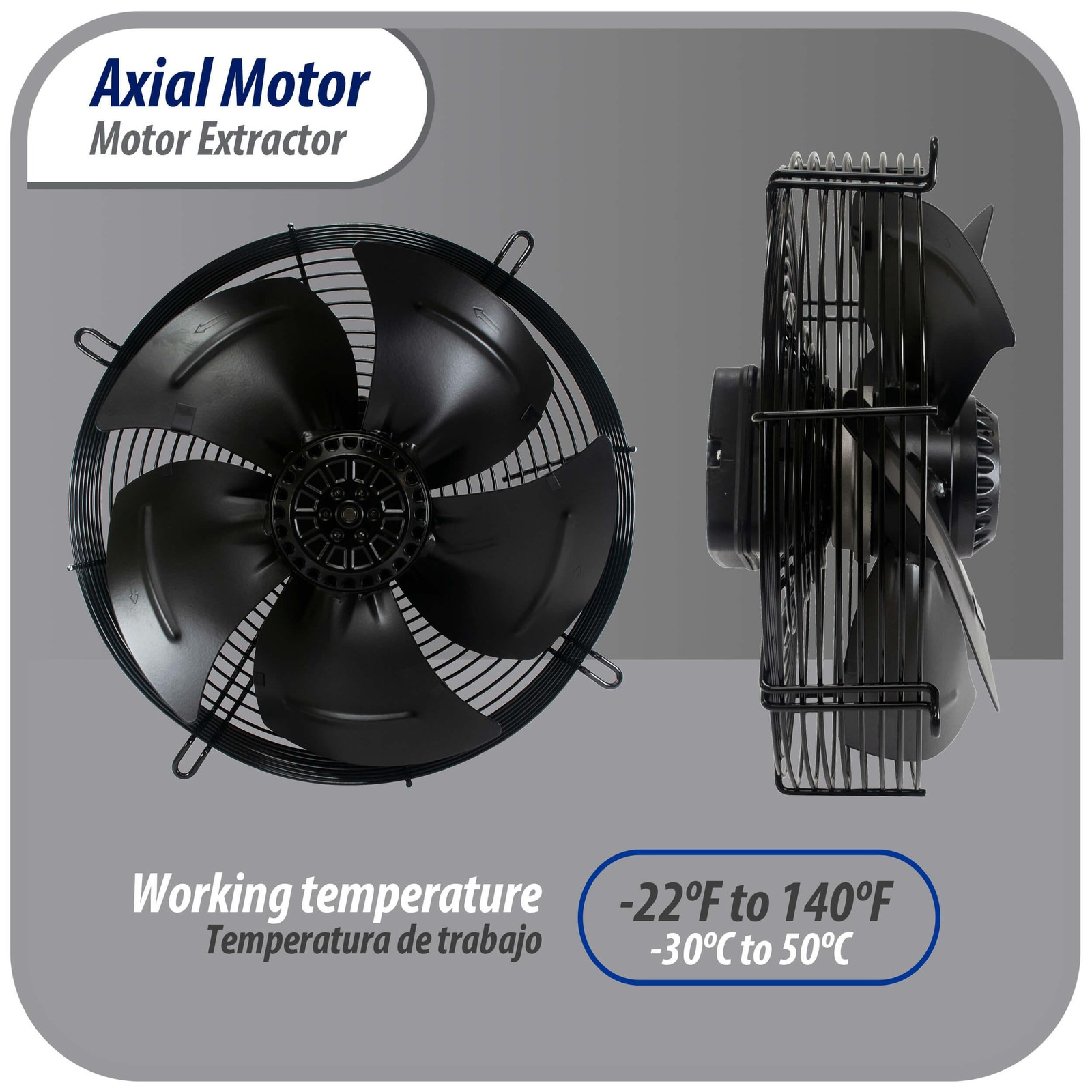 Appli Parts AXF-500-1 19-3/4 in Axial Fan Motor Guard Mounted Fan Blade 220 V, 1