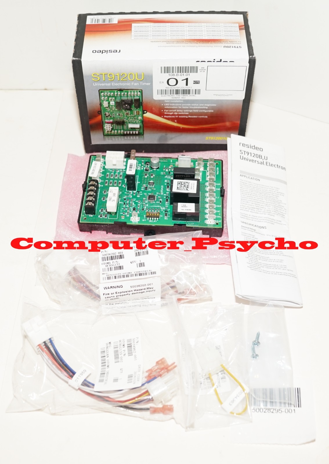 RESIDEO ST9120U1011 UNIVERSAL ELECTRONIC FAN TIMER W ADJUSTABLE HEAT 18 TO 30 V