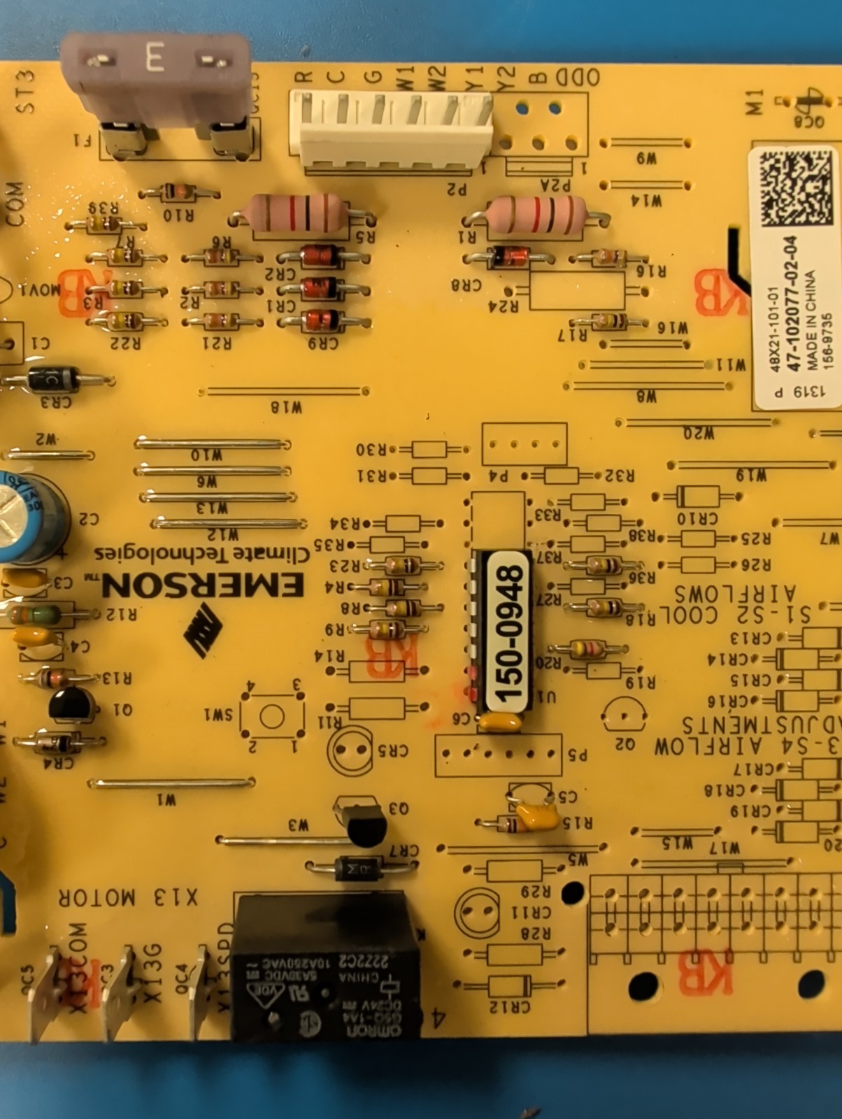 Rheem Emerson Air Handler Control Board 47-102077-02-04 156-9735