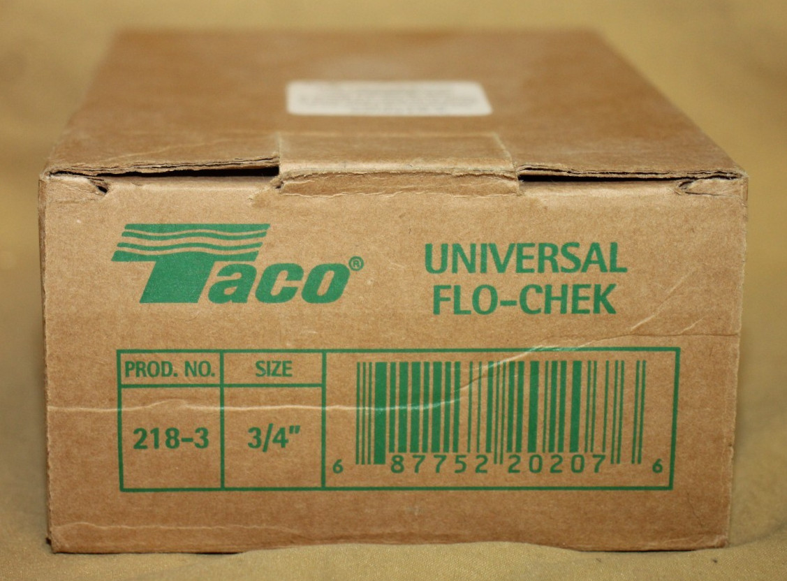 Taco 218-3 Universal Flo-chek valve 3/4″ NPT Flow Check Threaded NEW