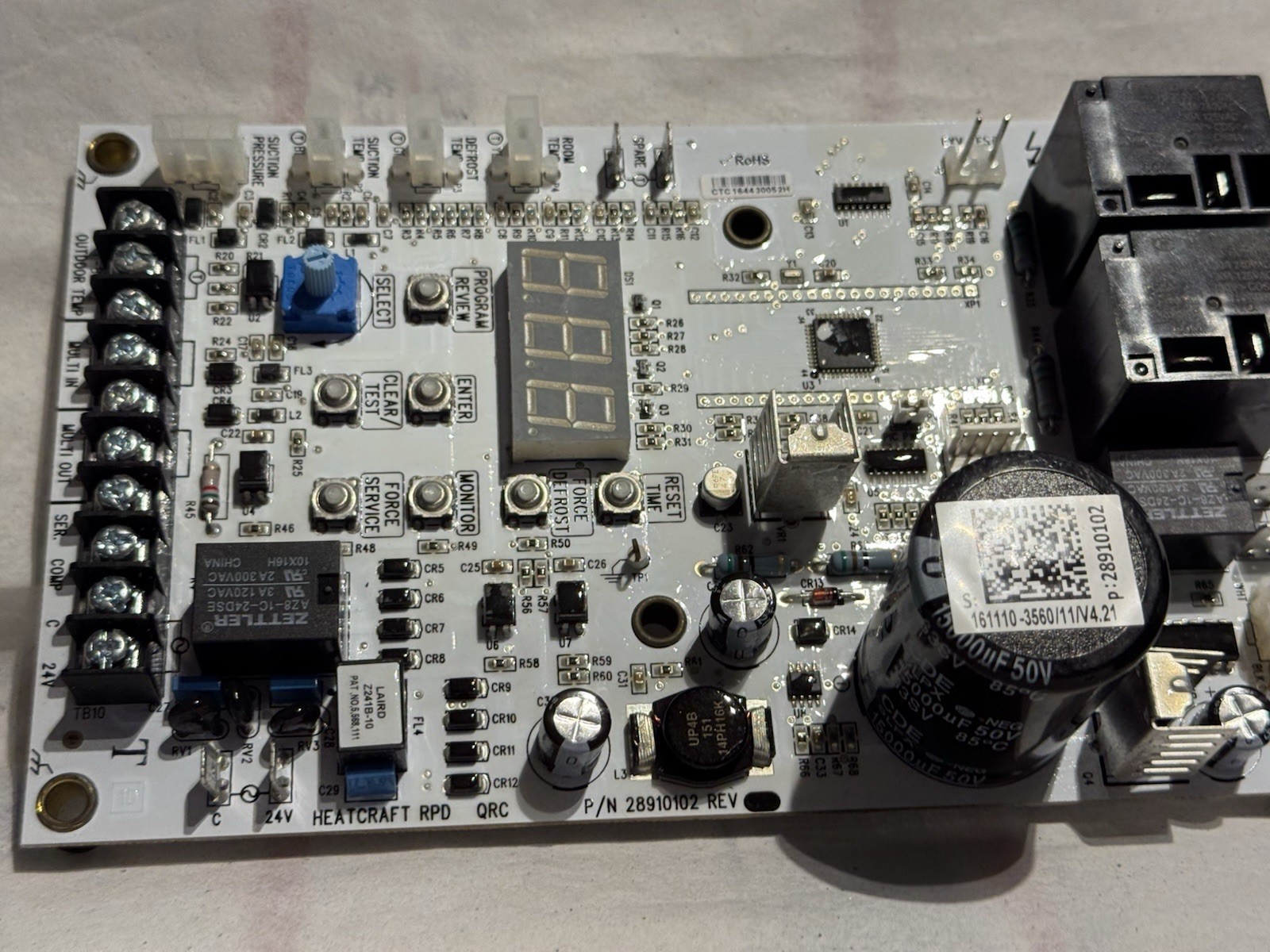 QRC HEATCRAFT evaporator electronic Control Board RPD QRC. P/N 28910102