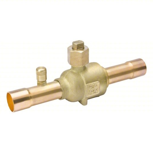 Refrigeration Ball Valve, HVAC Shut Off Valve w/ Access Port