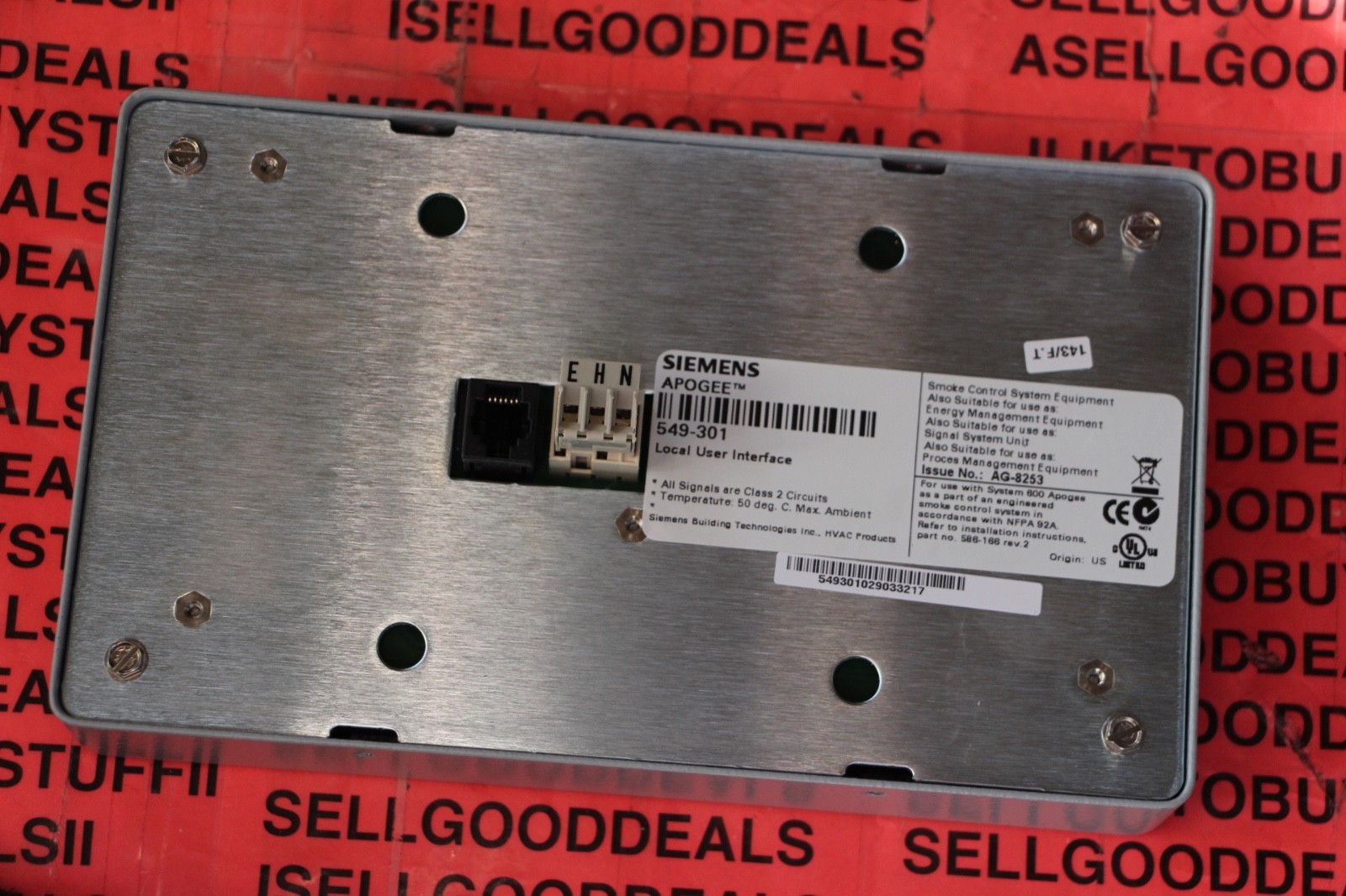 Siemens 549-301 Apogee Operator Interface Unit 549301