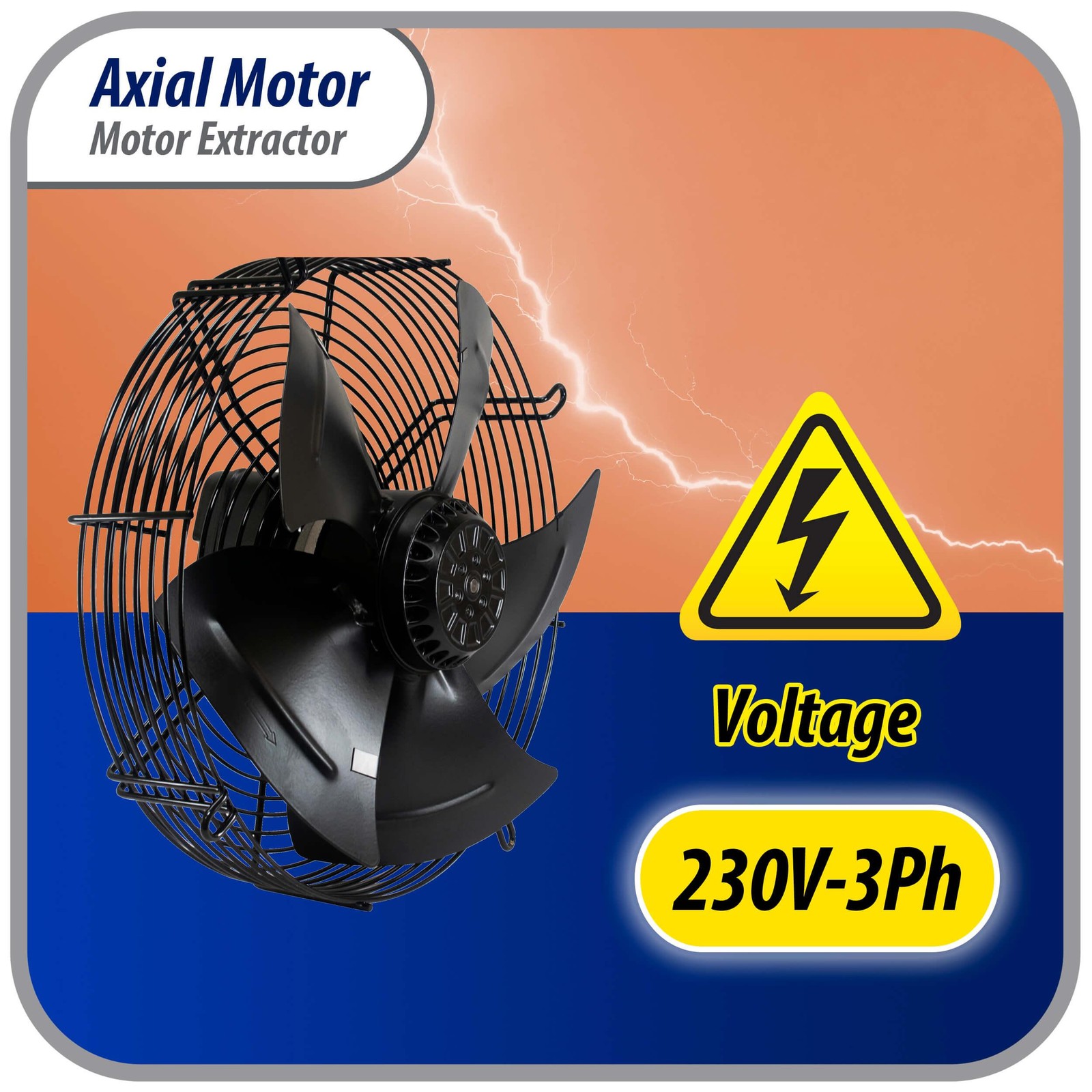 Appli Parts AXF-450-3 17-3/4 in Axial Fan Motor Guard Mounted Fan Blade 220 V, 3