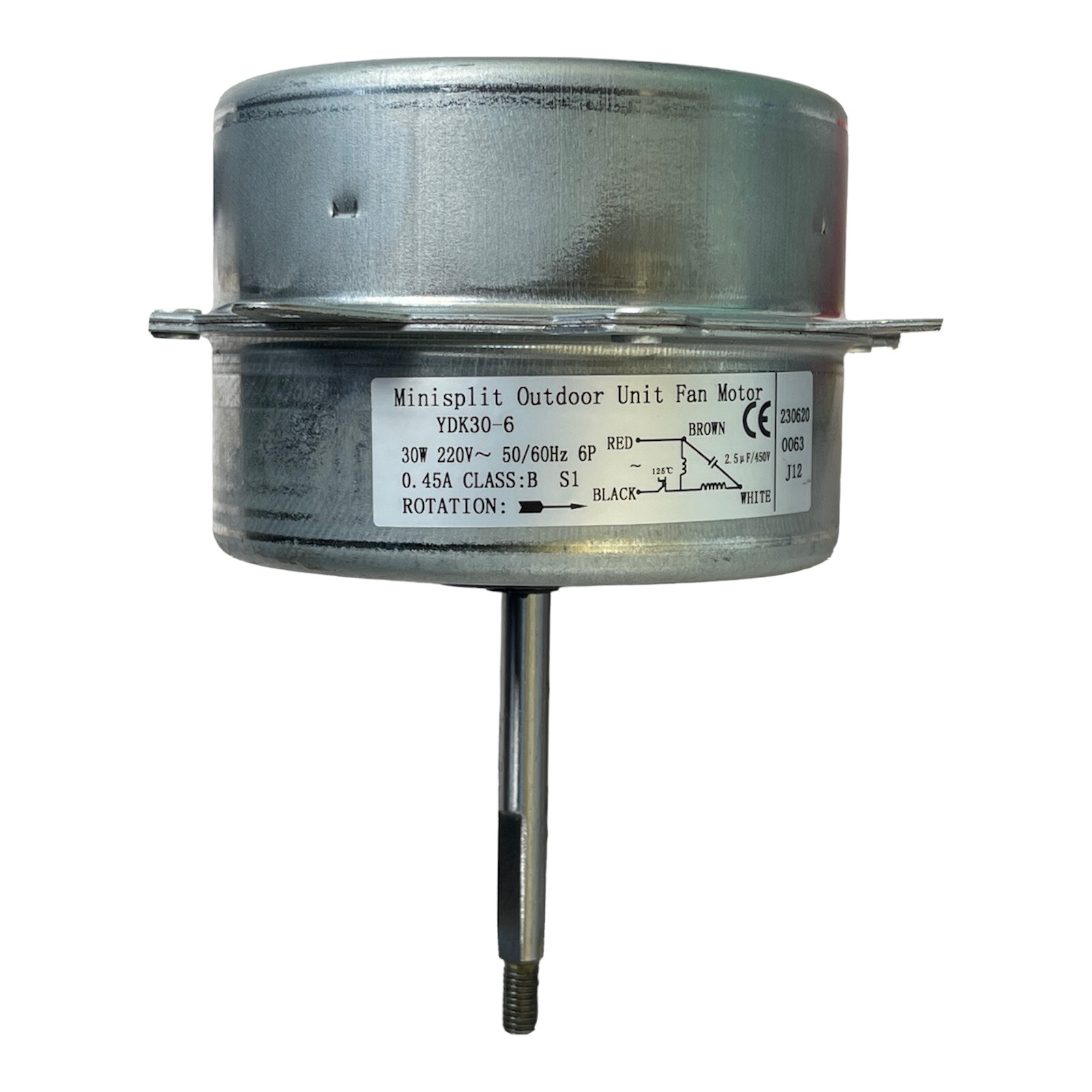 30 WATT MINI SPLIT CONDENSER FAN MOTOR 220V/50-60Hz-5/16″ SHAFT DIAMETER.