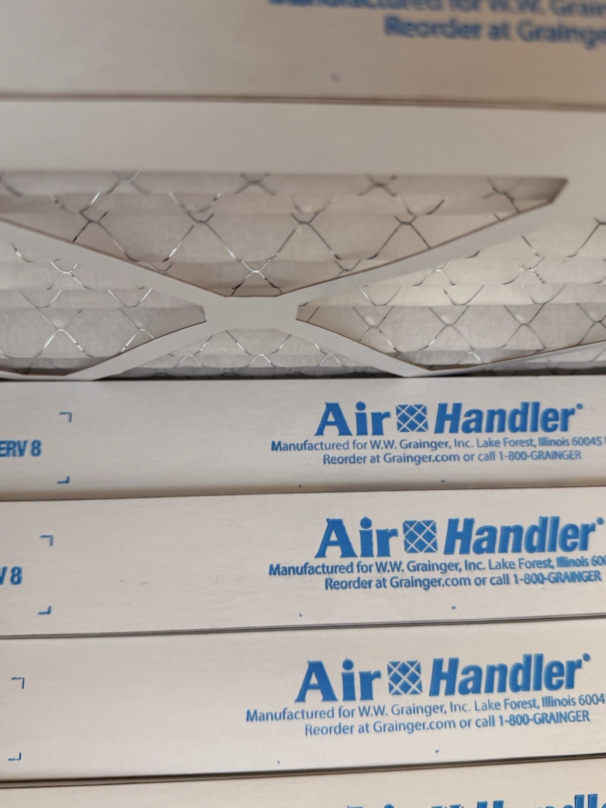 Air Handler 6B937 20x20x2 HC Pleated MERV 8 Electrostatic Filter, Full box of 12