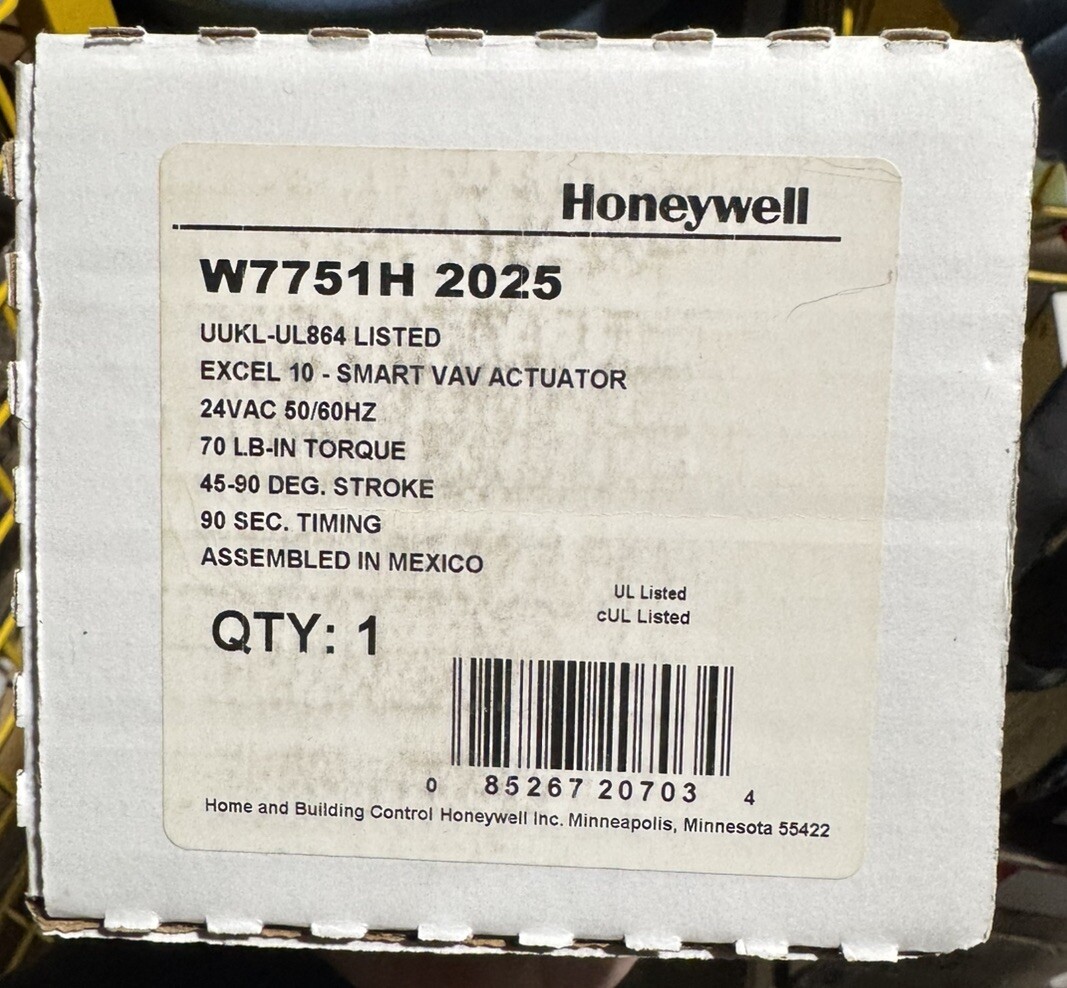 Honeywell W7751H2025 Smart VAV Actuator, New!