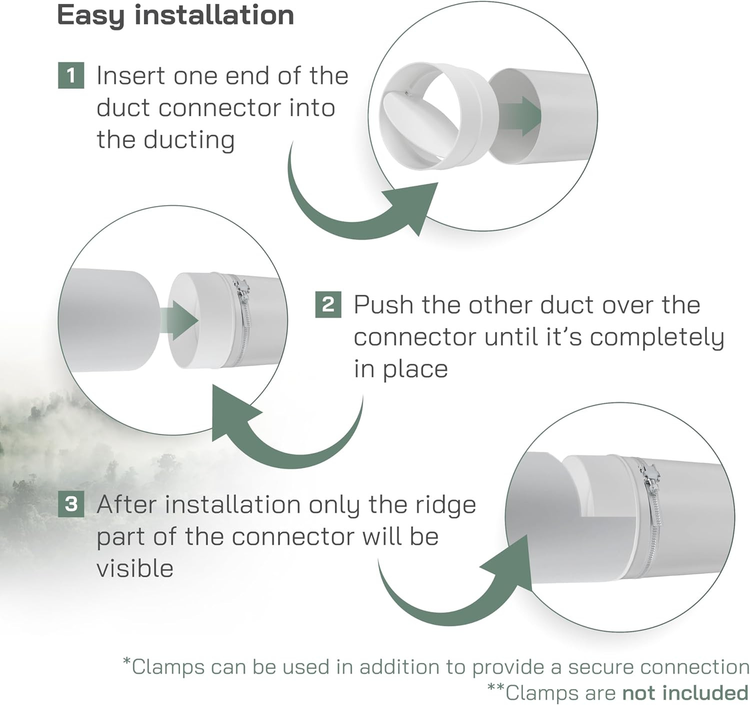 4″ Inch Backdraft Damper – Pack of 2 – White Plastic One-Way Airflow Ducting Ins