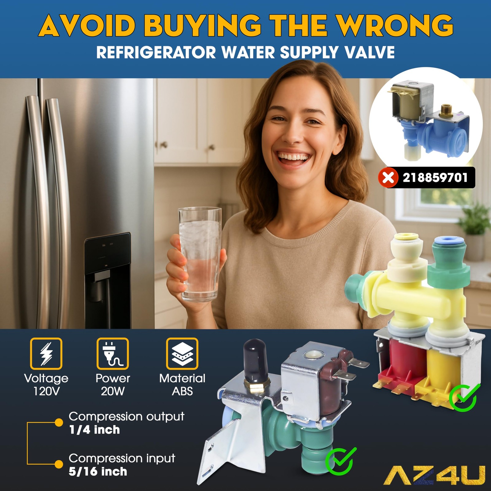 AZ4U WPW10238100 W10238100 & 3.94 x 4.72 x 3.54 inches, As picture