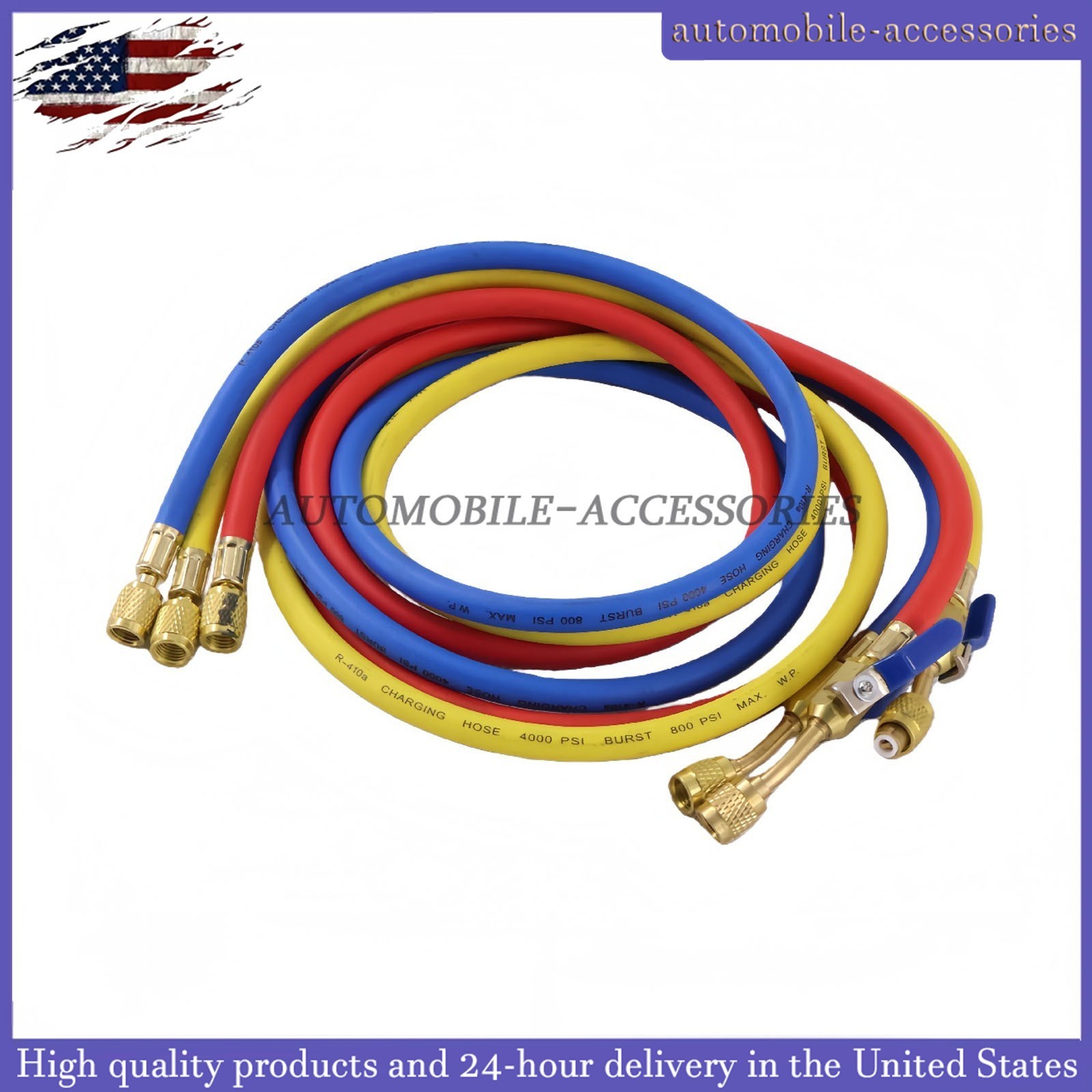 NEW For R-410A Refrige 3Pack 29986 Plus II 1/4″ Hose with Compact Ball Valve 72″