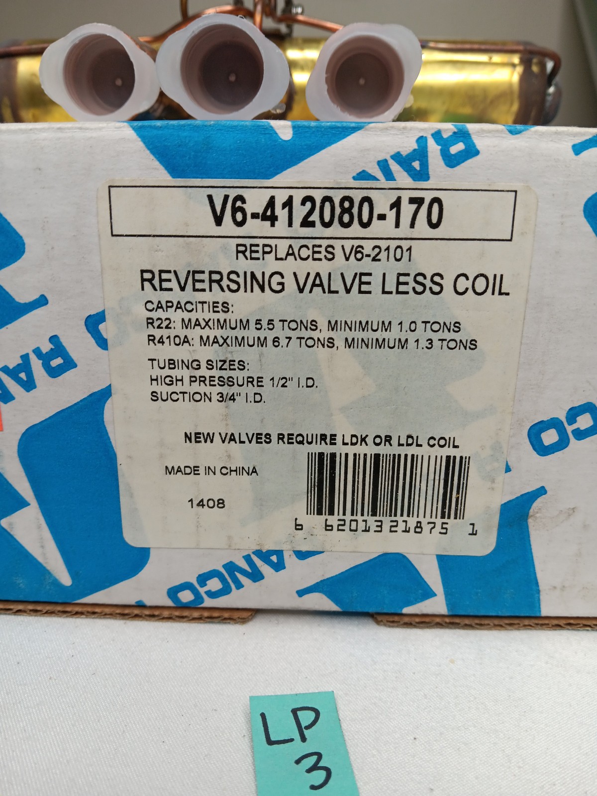 Ranco V6-412080-170 Refrigerant Heat Pump Reversing Valve 3/4 in x 1/2 in 6 tons