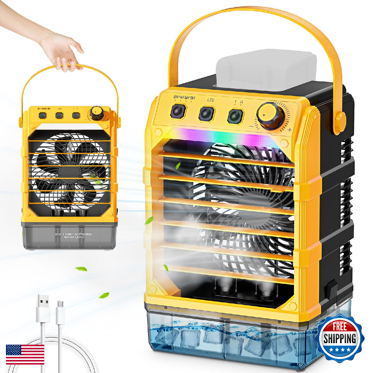 Tairda Portable Misting Fan Compatible For Dewalt 20V 60V Batteryno Battery