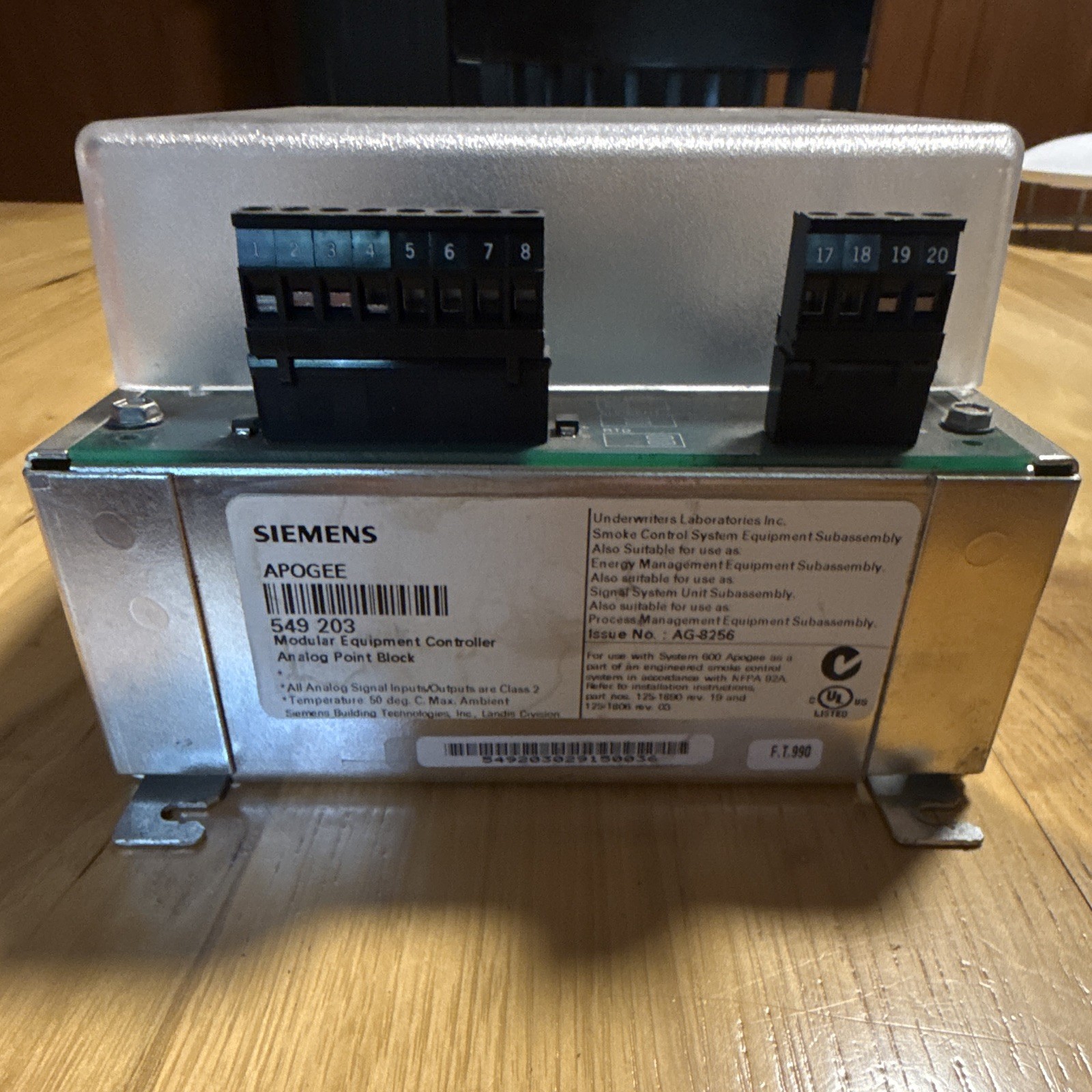 Siemens APOGEE 549 203 Analog Point Block Modular Equipment Controller +24 Vdc