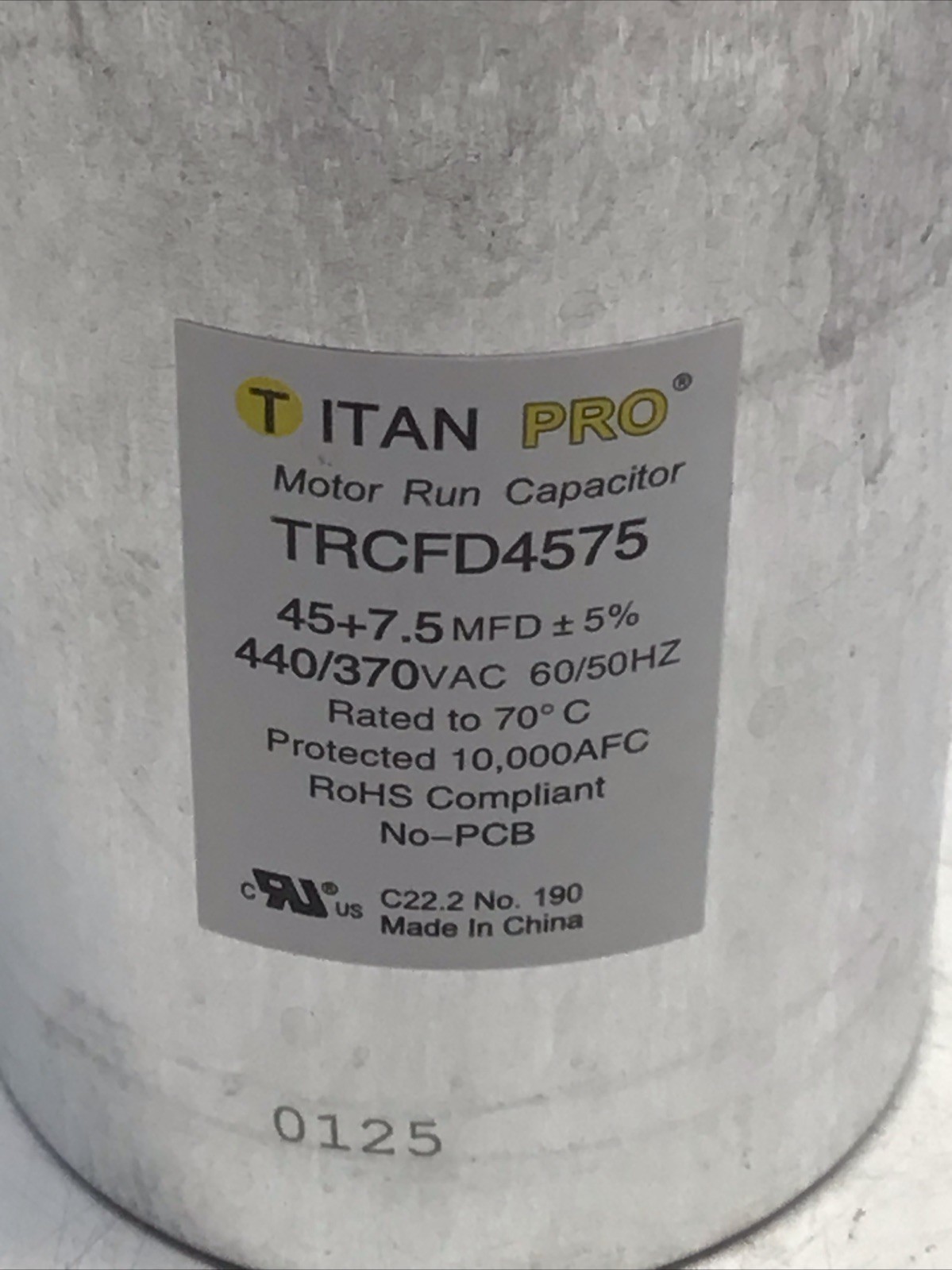 Titan Pro TRCFD4575 HVAC Round Dual Motor Run Capacitor 45/7.5 MFD/UF440/370