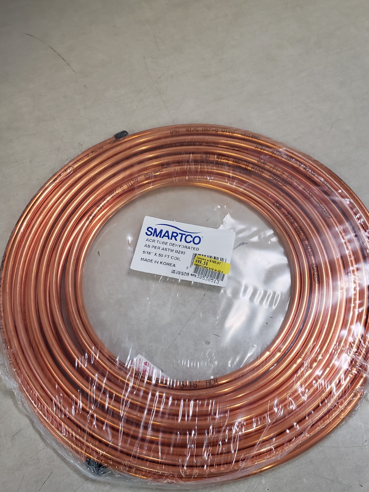 SMARTCO ACR TUBE DEHYDRATED 3/4” X 50 FT