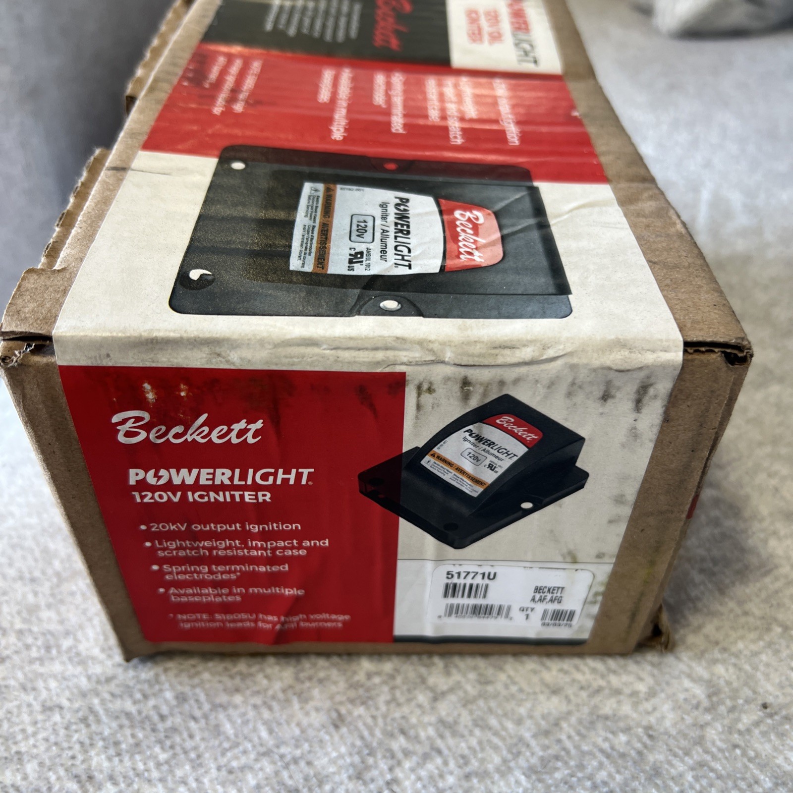 BECKETT Electronic Oil Igniter A, AF, AFG, NX Burners Power Light 120V Igniter