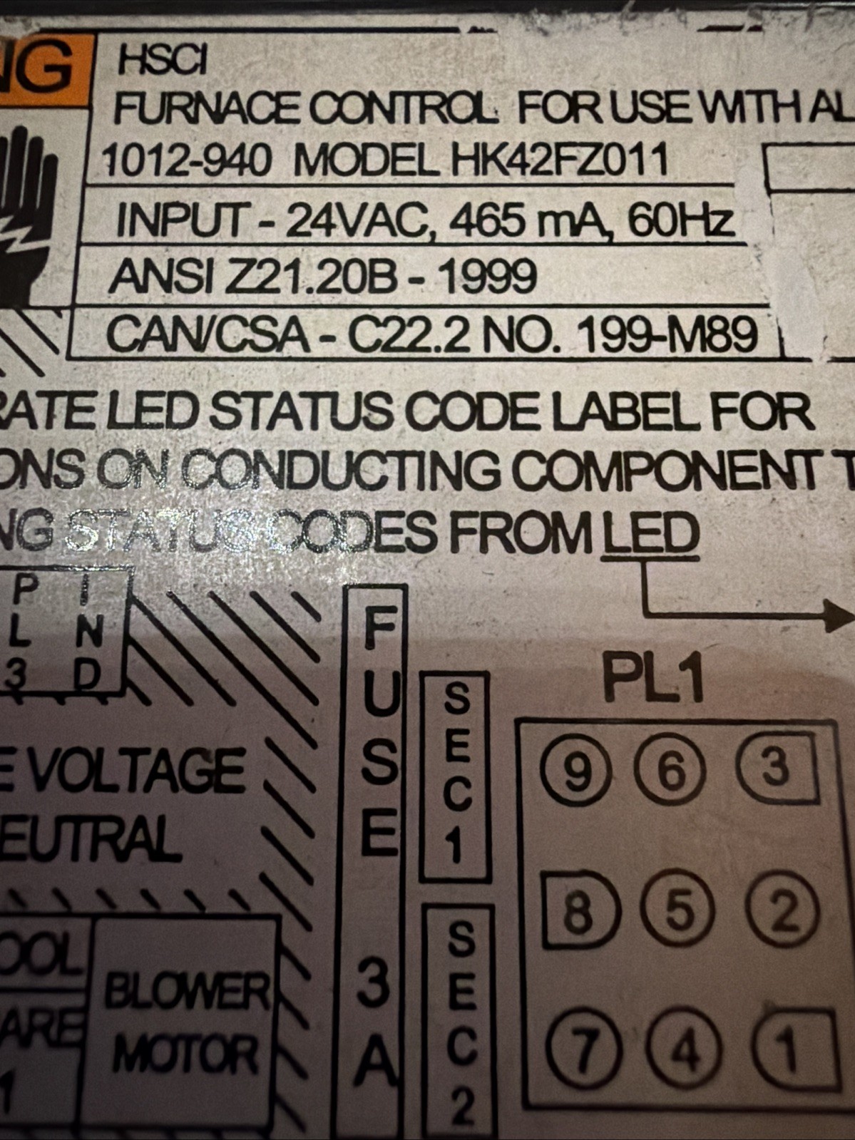 OEM Carrier Bryant Payne Furnace Control Circuit Board HK42FZ011 320791-102