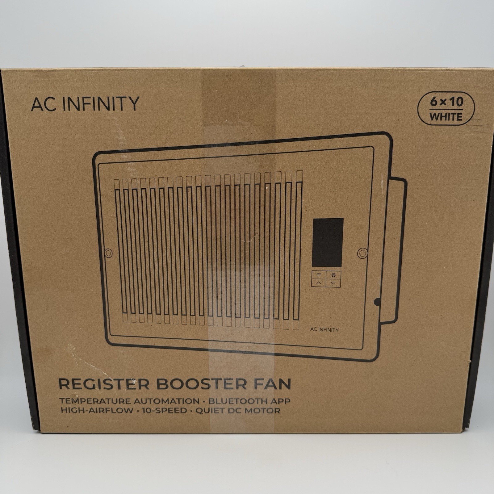 AIRTAP INFINITY Register Booster Fan White 6”x10” Improves Heating/Cooling
