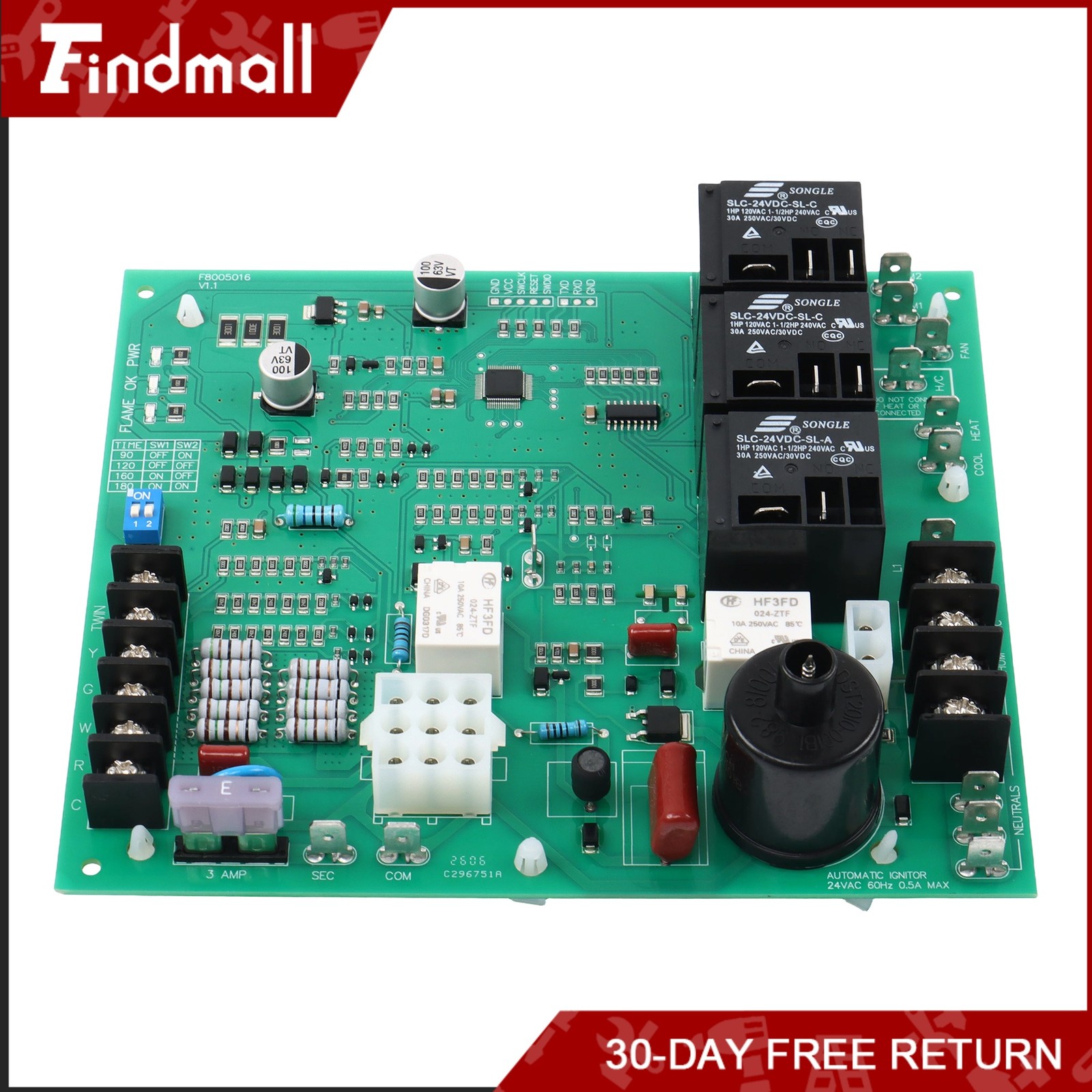 Findmall Furnace Circuit Board 62-24140-02 1028-928 62-24140-04 Control Board