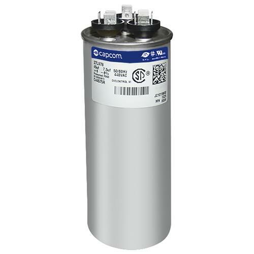 45+7.5 Capacitor CAPCOM 45/7.5/440 Motor Compressor HVAC mfd uF Dual Cap A/C
