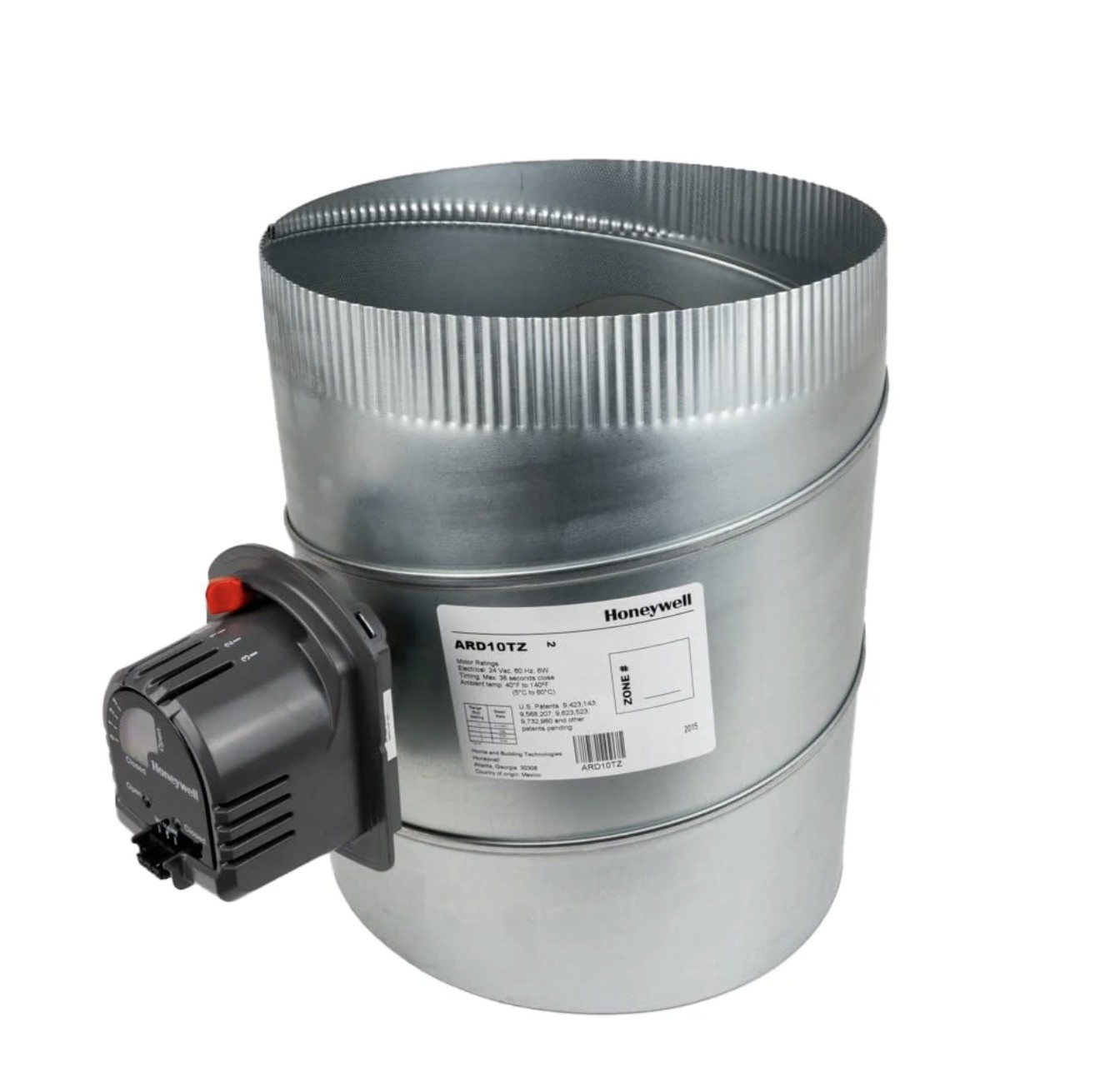 Honeywell Automatic Round Damper ARD10TZ, 10″ Diameter, 24V AC, HVAC Duct Zone