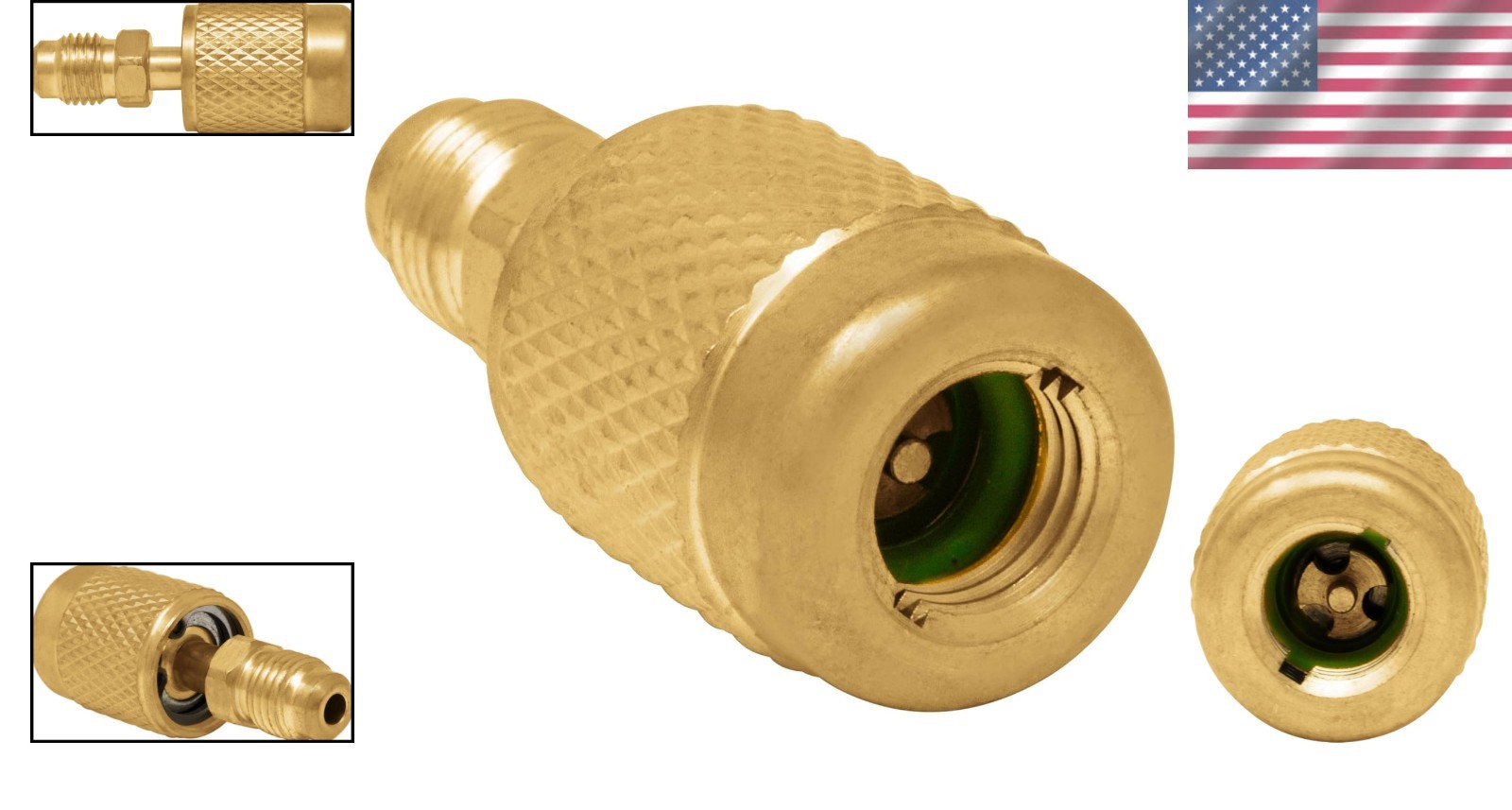 Solid Brass Low Loss HVAC Fittings | 5/16in x 1/4in with Anti-Blow Back