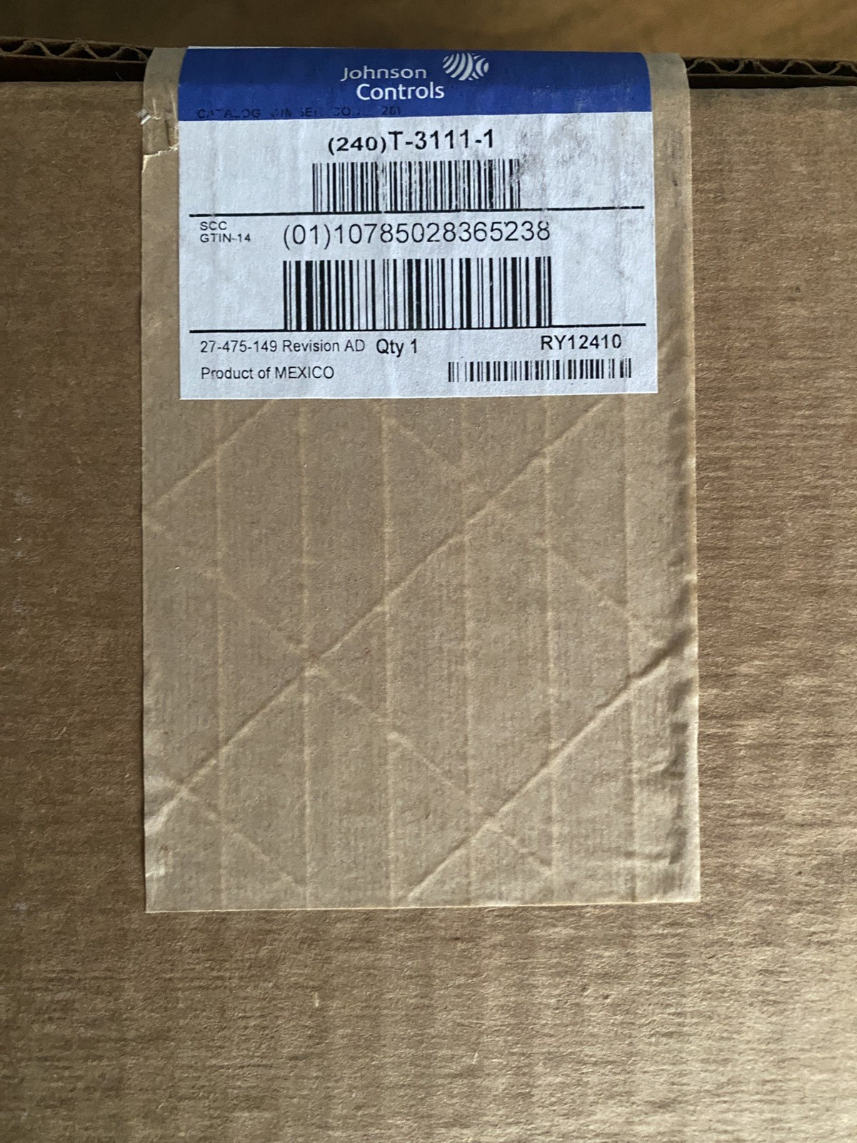 Johnson Controlls T-3111-1 Pneumatic Themostat And Valve Actuator
