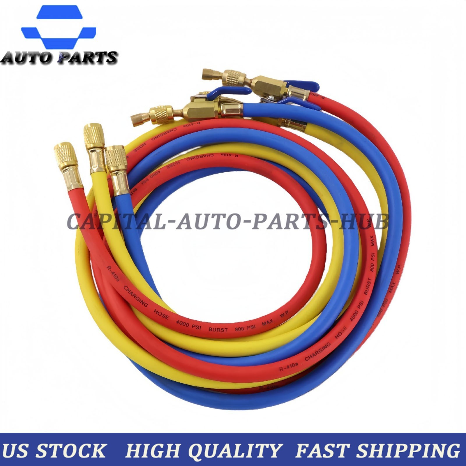 3Pack 29986 Plus II 1/4″ Hose with Compact Ball Valve 72″ for R-410A Refrige USA
