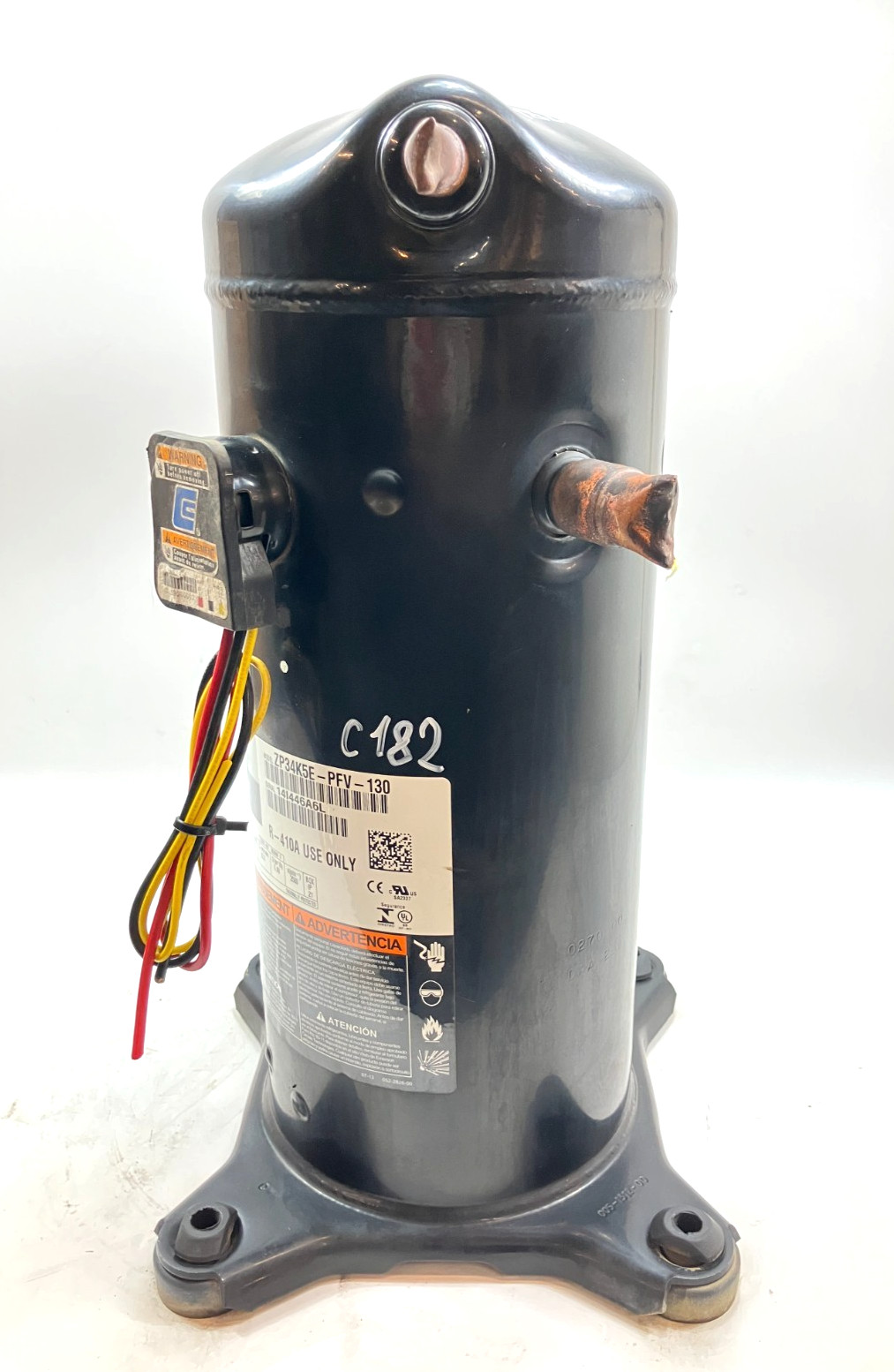 Copeland 3 ton Scroll Compressor ZP34K5E-PFV-130 1PH R-410A use only! used #C182