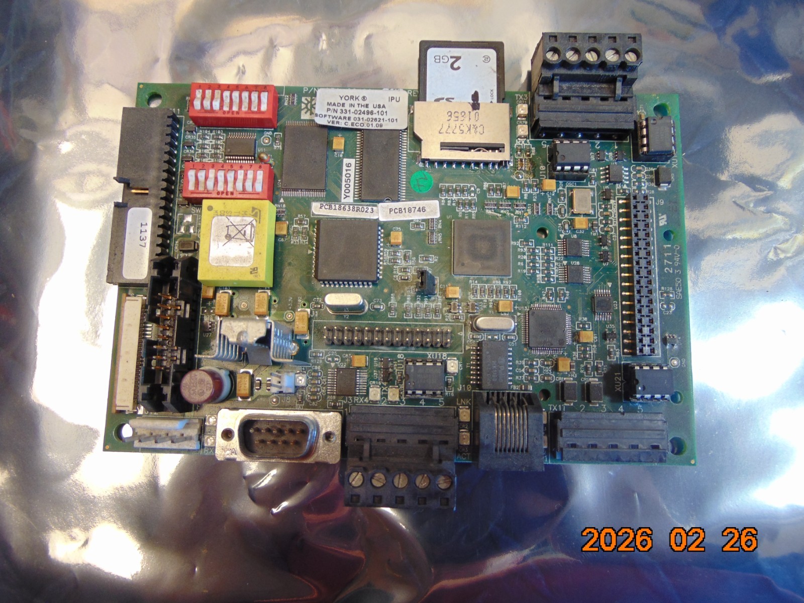 YORK 331-02496-101 PROGRAMMABLE CONTROL BOARD