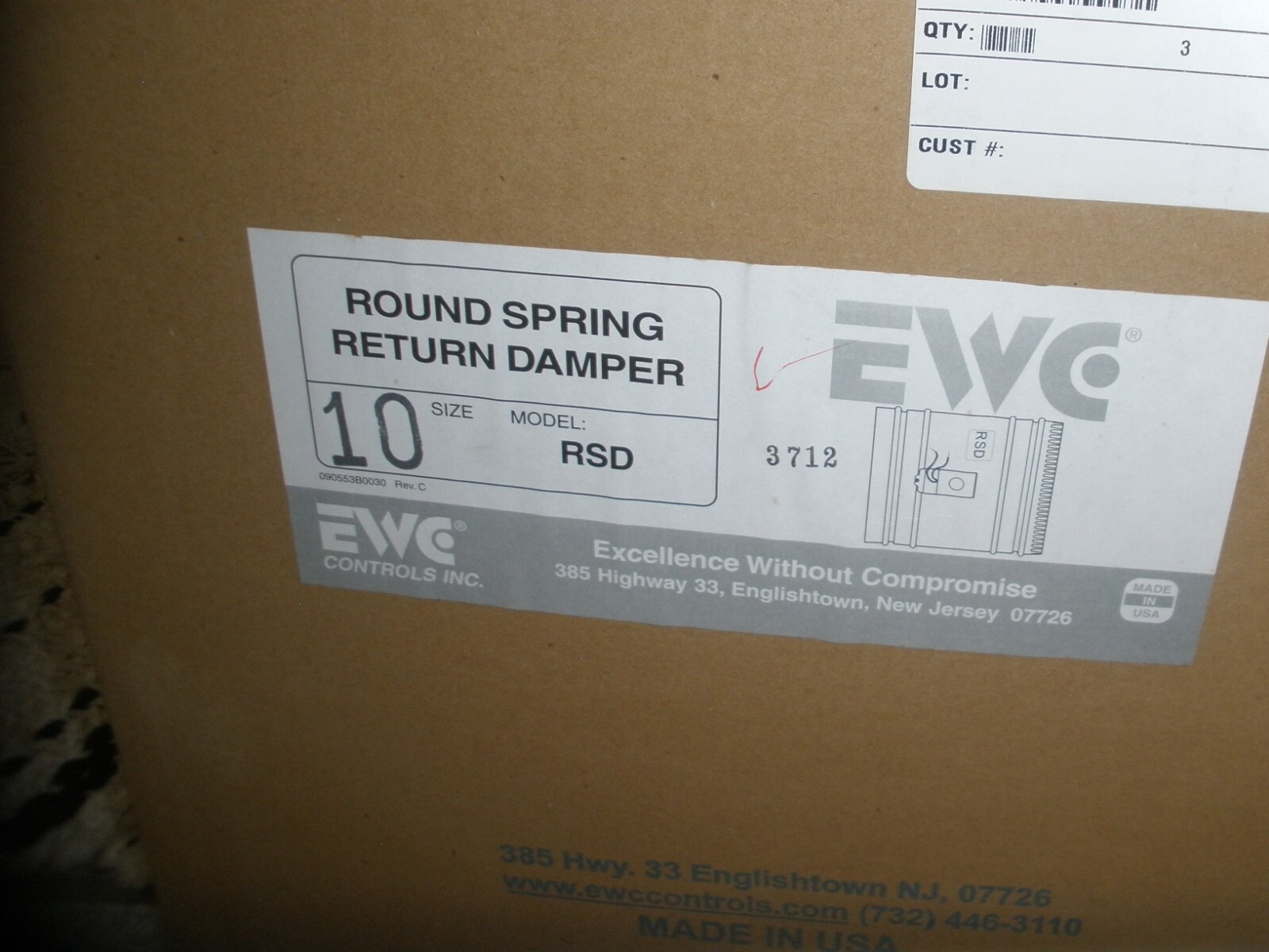 EWC RSD10 ROUND SPRING RETURN DAMPER