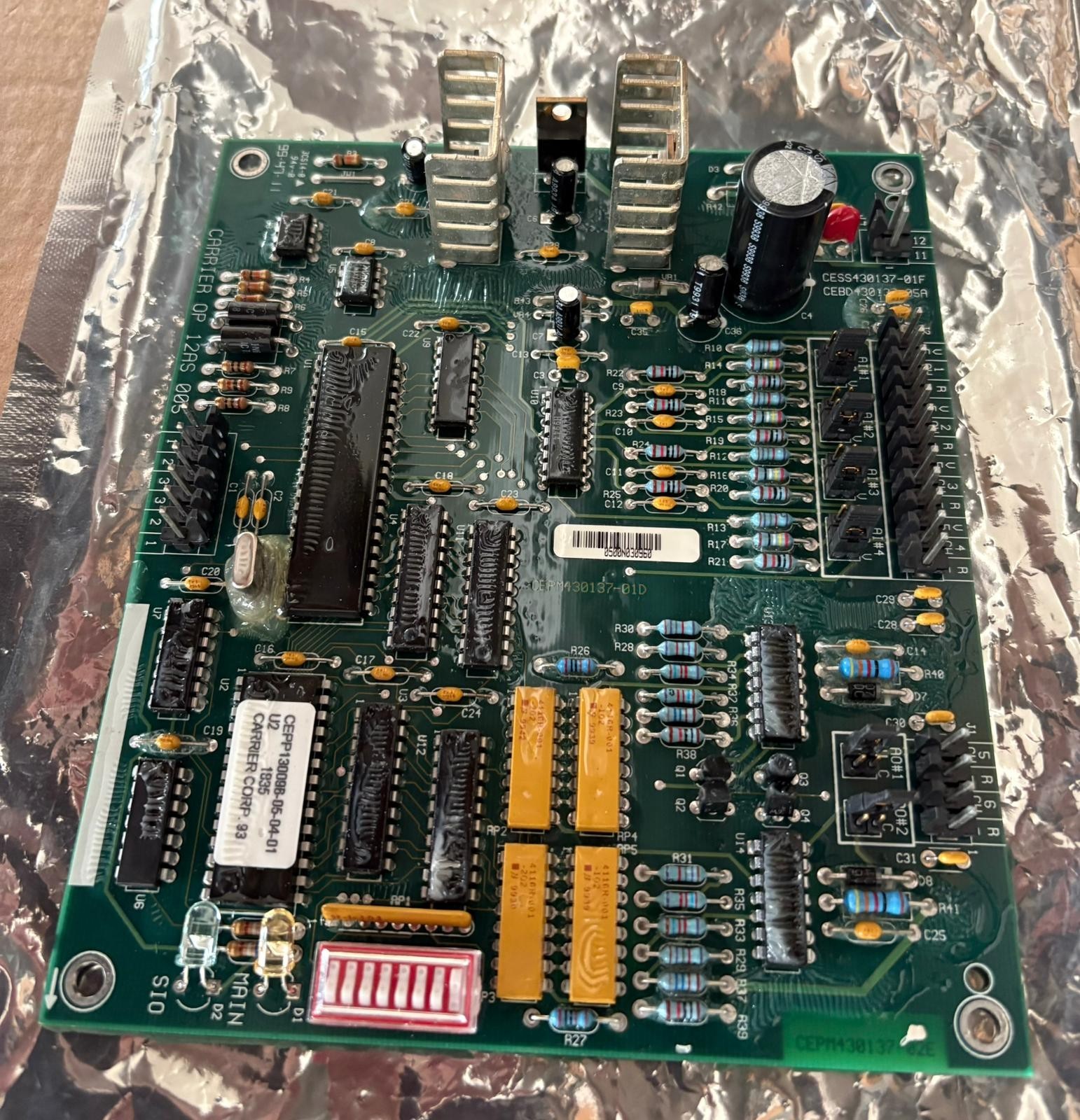 Carrier OP 12AS 005 CEPM430137-01D HVAC Chiller Control PCB Board Carrier Corp