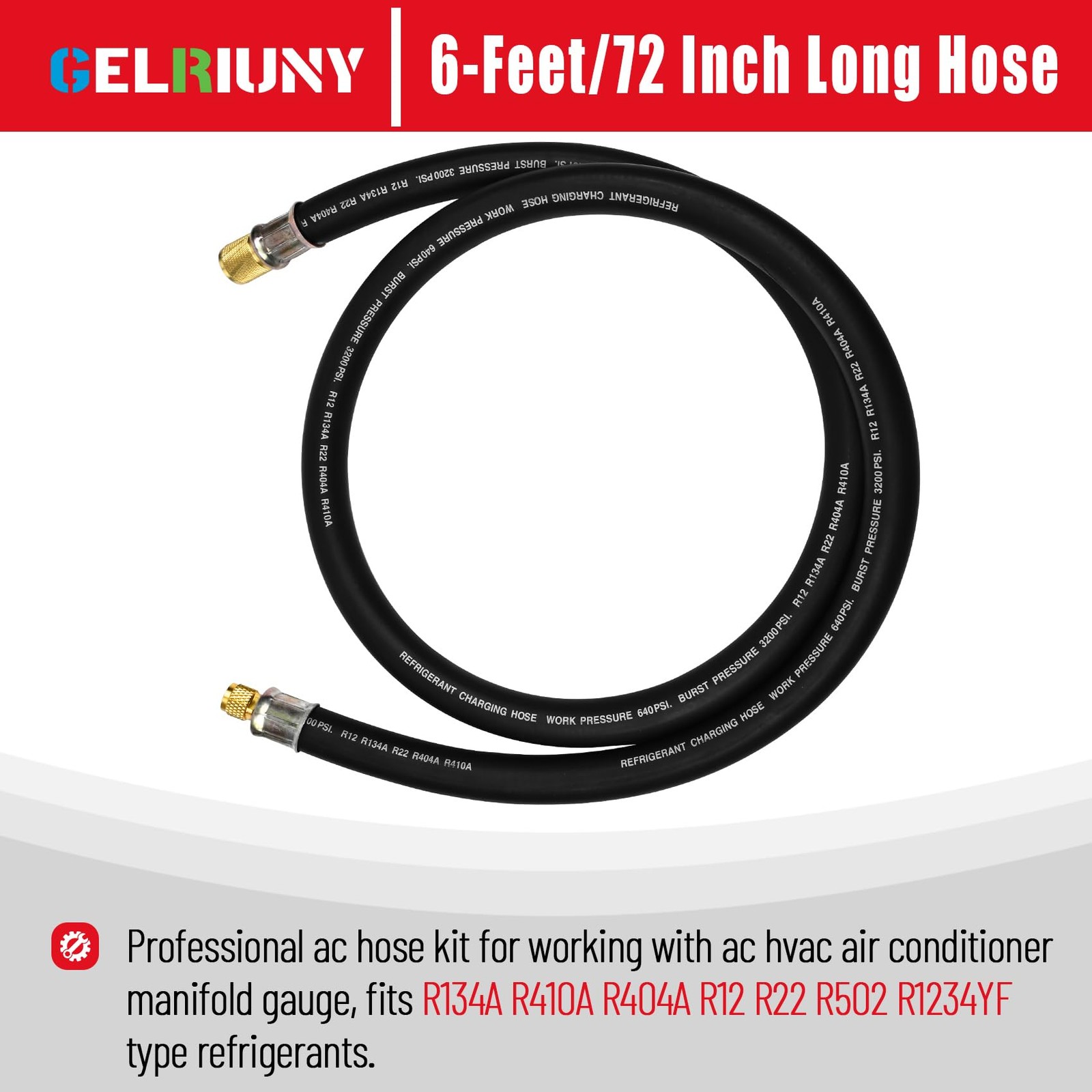 2026 Upgrade 1/2″HVAC Vacuum Hose,High-Flow 1/2″ to 1/4″, Black
