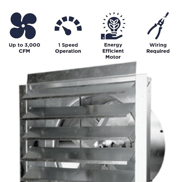 Maxx Air If18ups 18 In. Heavy Duty Exhaust Fan With Automatic Shutter