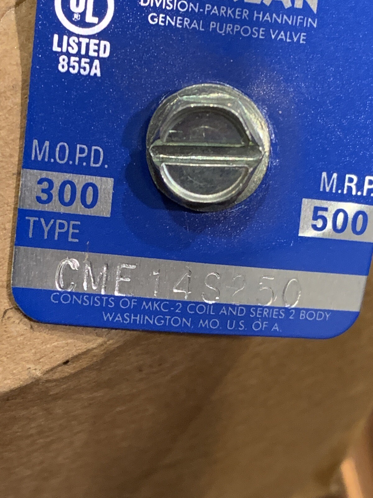 Sporlan CME14S250 solenoid/CHECK valve W/120VAC MKC-2 NOS (No blue ID) 5/8″OD