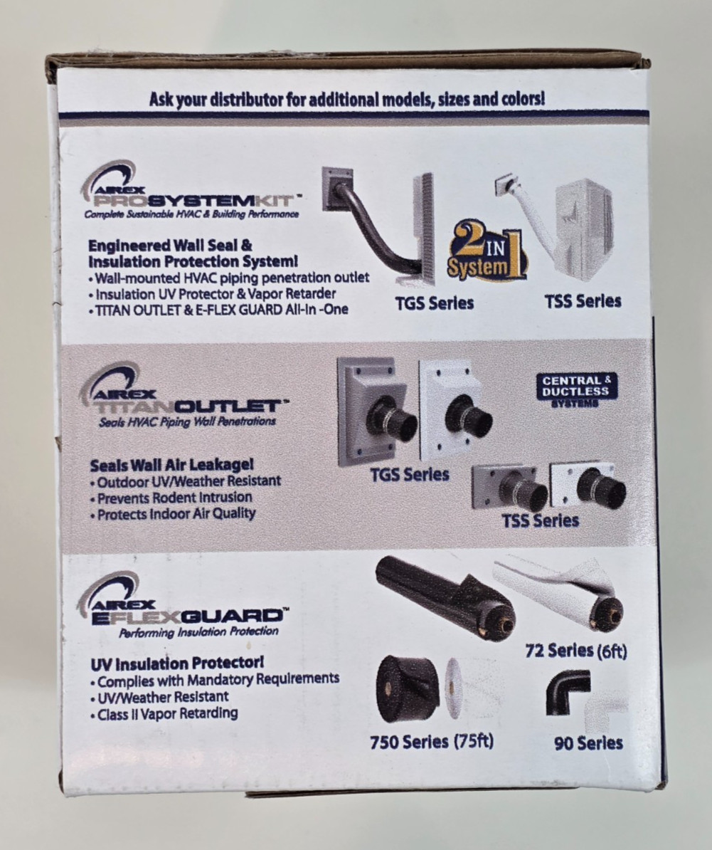 Airex Titan Outlet TSS-550-W HVAC Wall Penetration Line Set Seal White Siding