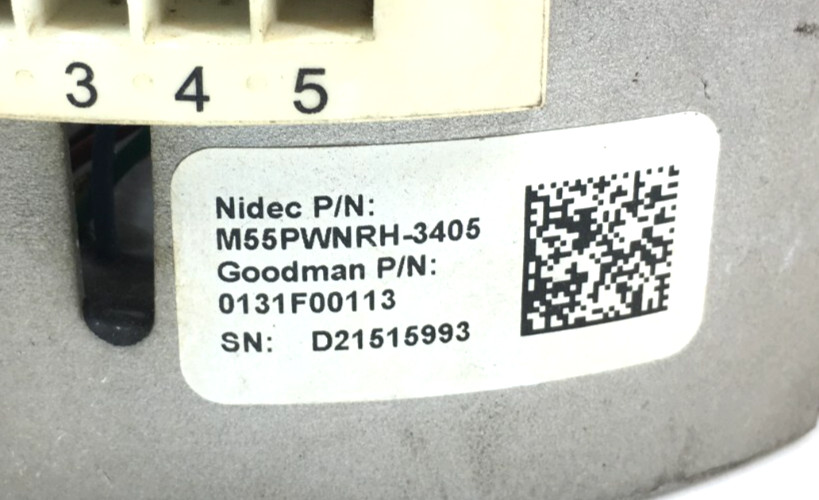 NIDEC M55PWNRH-3405 Programmable ECM Module ONLY 0131F00113 CW LE used #Z665