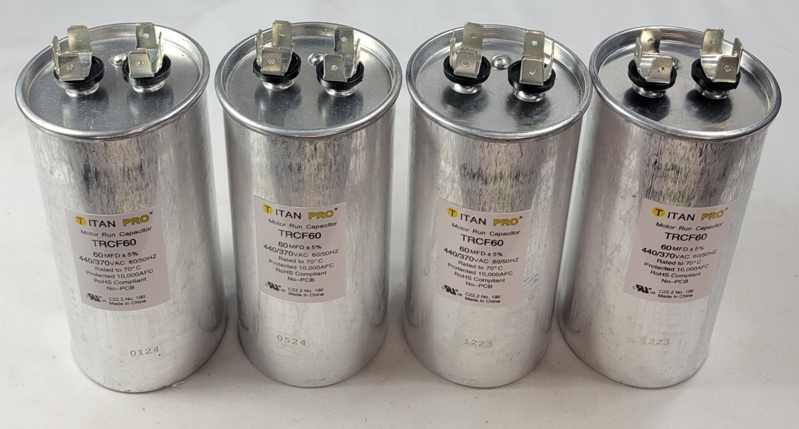 Titan Pro, TRCF60, Round Motor Run Capacitor (Brand New in the Box) (4-Pack)