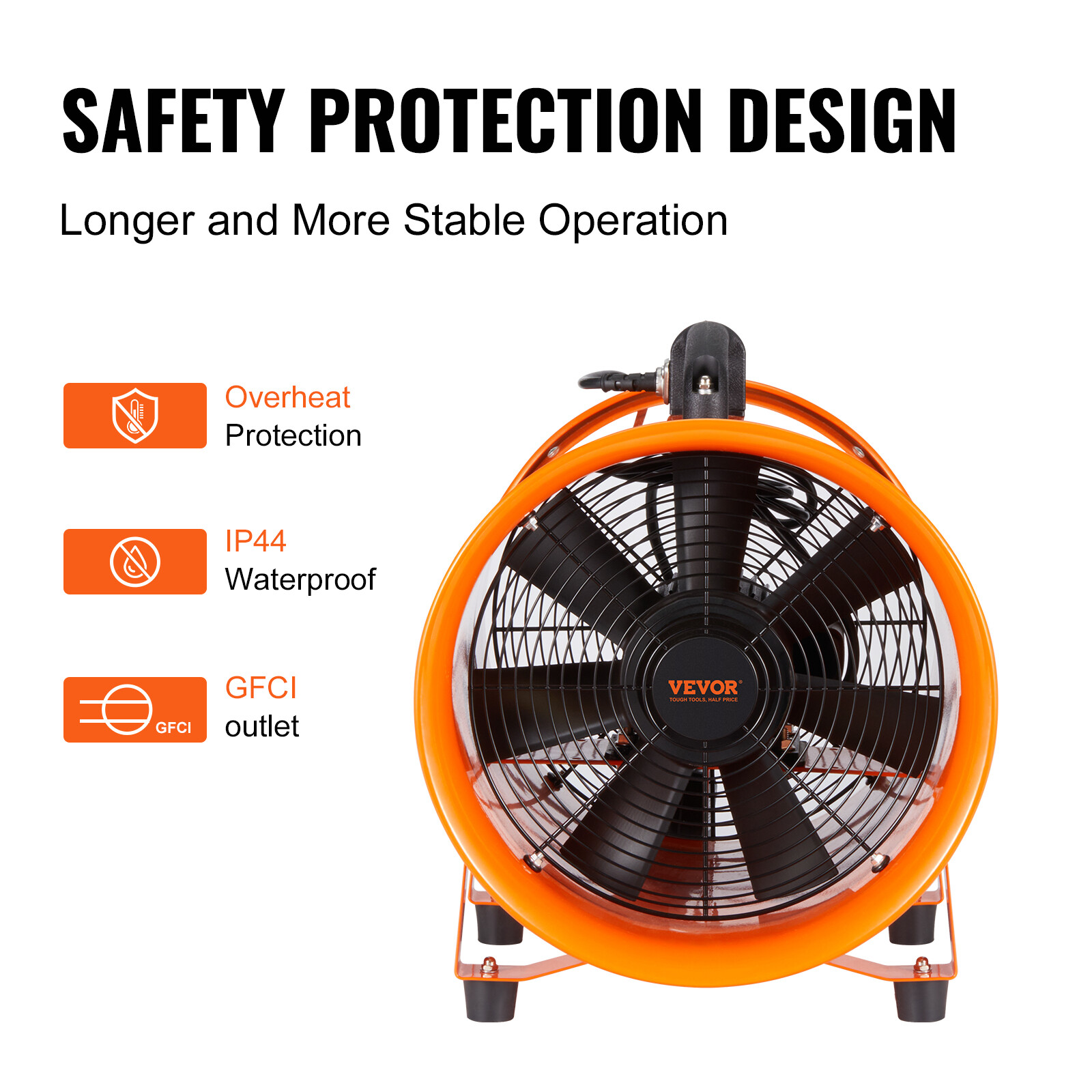 VEVOR 10″ Portable Extractor Fan Blower 10m Duct Hose Ventilator Industrial