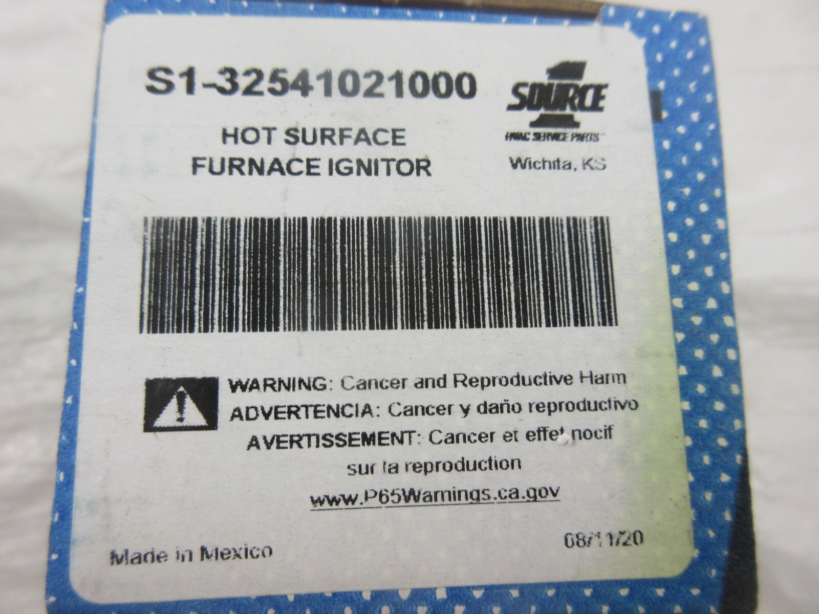 325 41021 000 YORK COLEMAN EVCON MOBILE HOME HOT SURFACE IGNITOR COORSTEK 201N