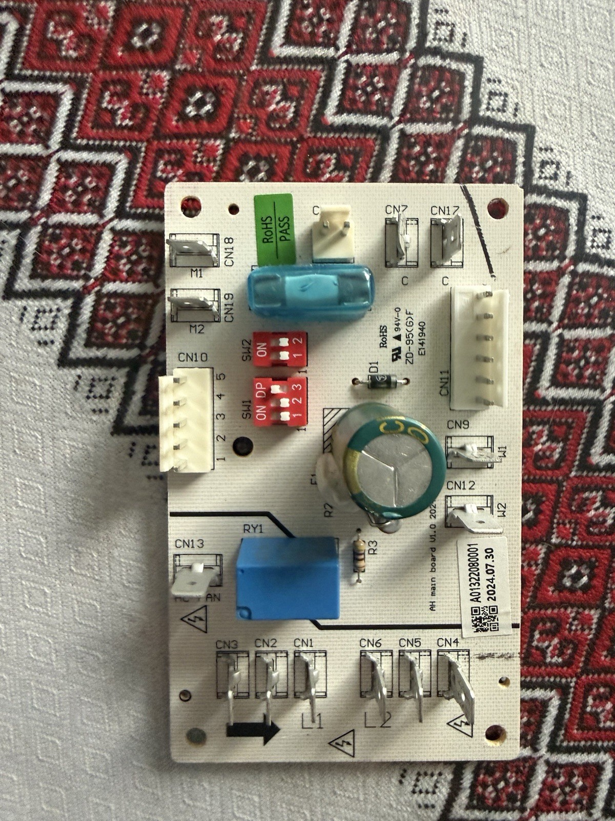 AH Main Control Board PCB A01322080001 V1.0 OEM Tested 2024 HVAC